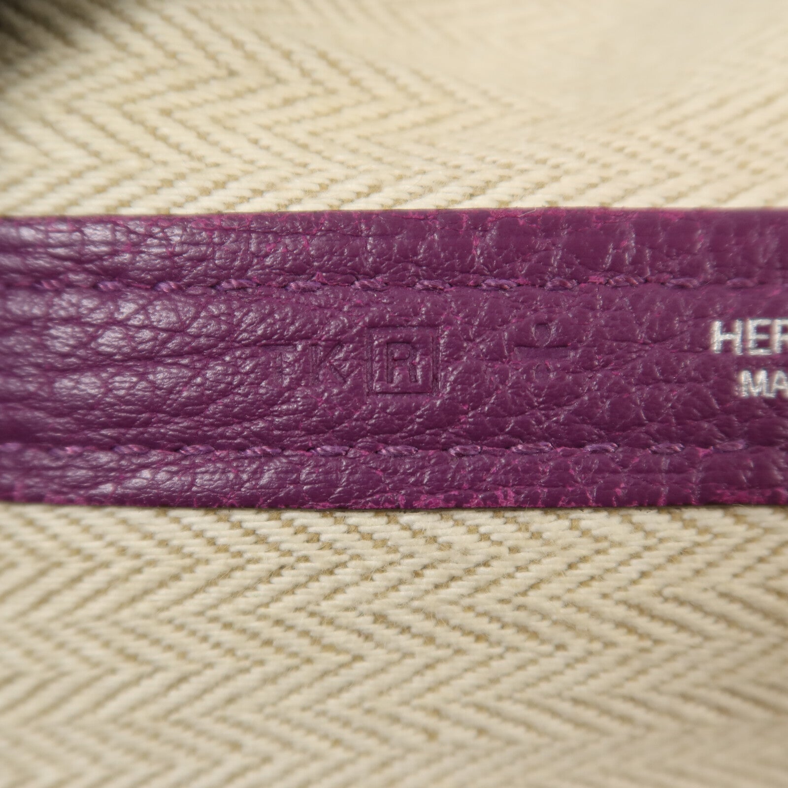 HERMES Clemence皮革Garden Party PM銀扣手挽袋Anamone