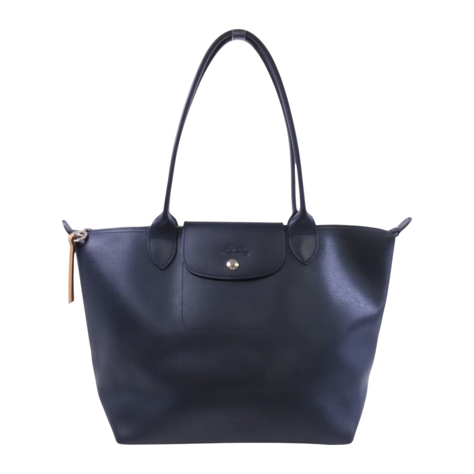 Longchamp 牛皮皮革Hand Bag銀扣手挽袋