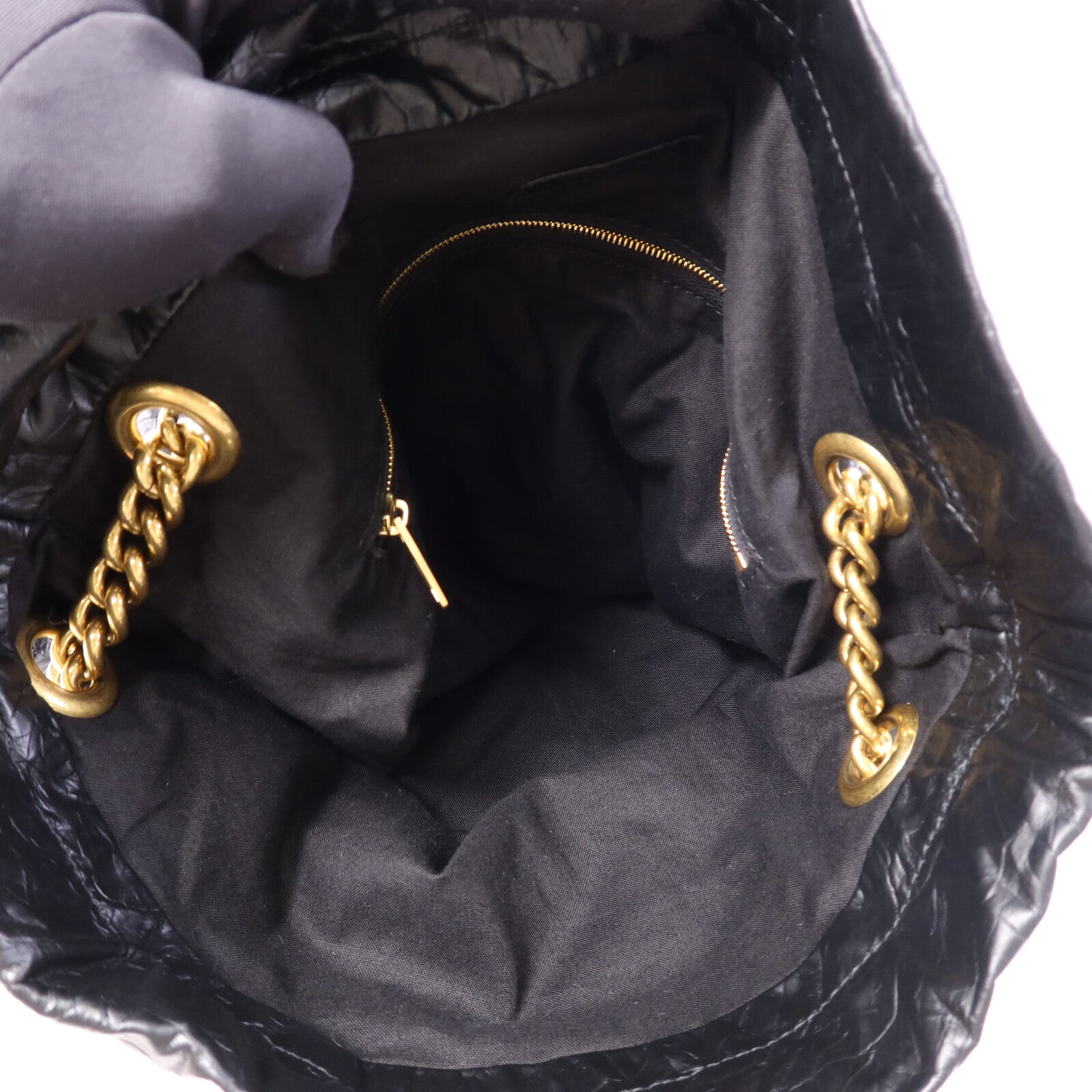 BALENCIAGA 羊皮皮革Crush Medium金扣鏈帶肩背袋