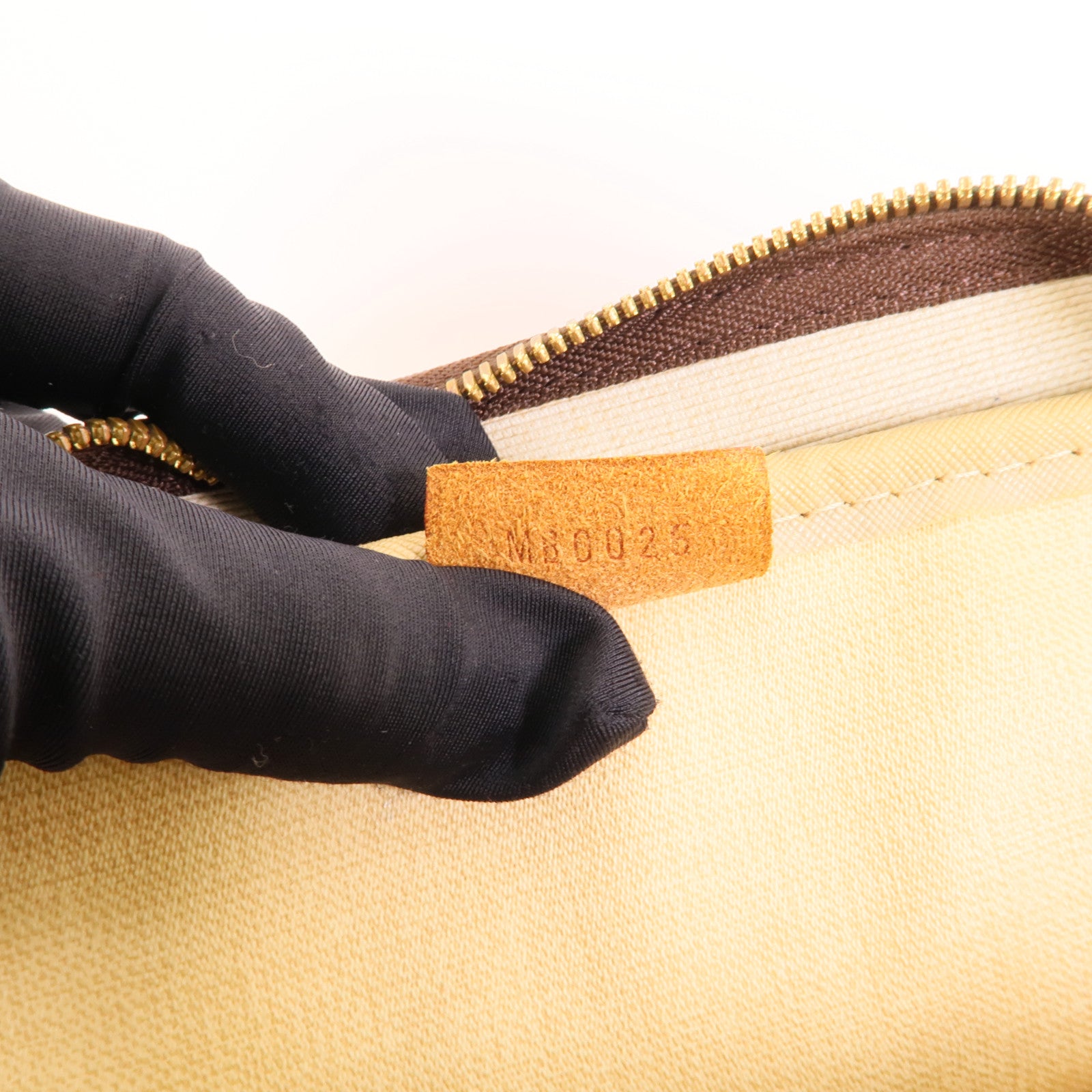 LOUIS VUITTON Monogram Deauville金扣手挽袋棕色