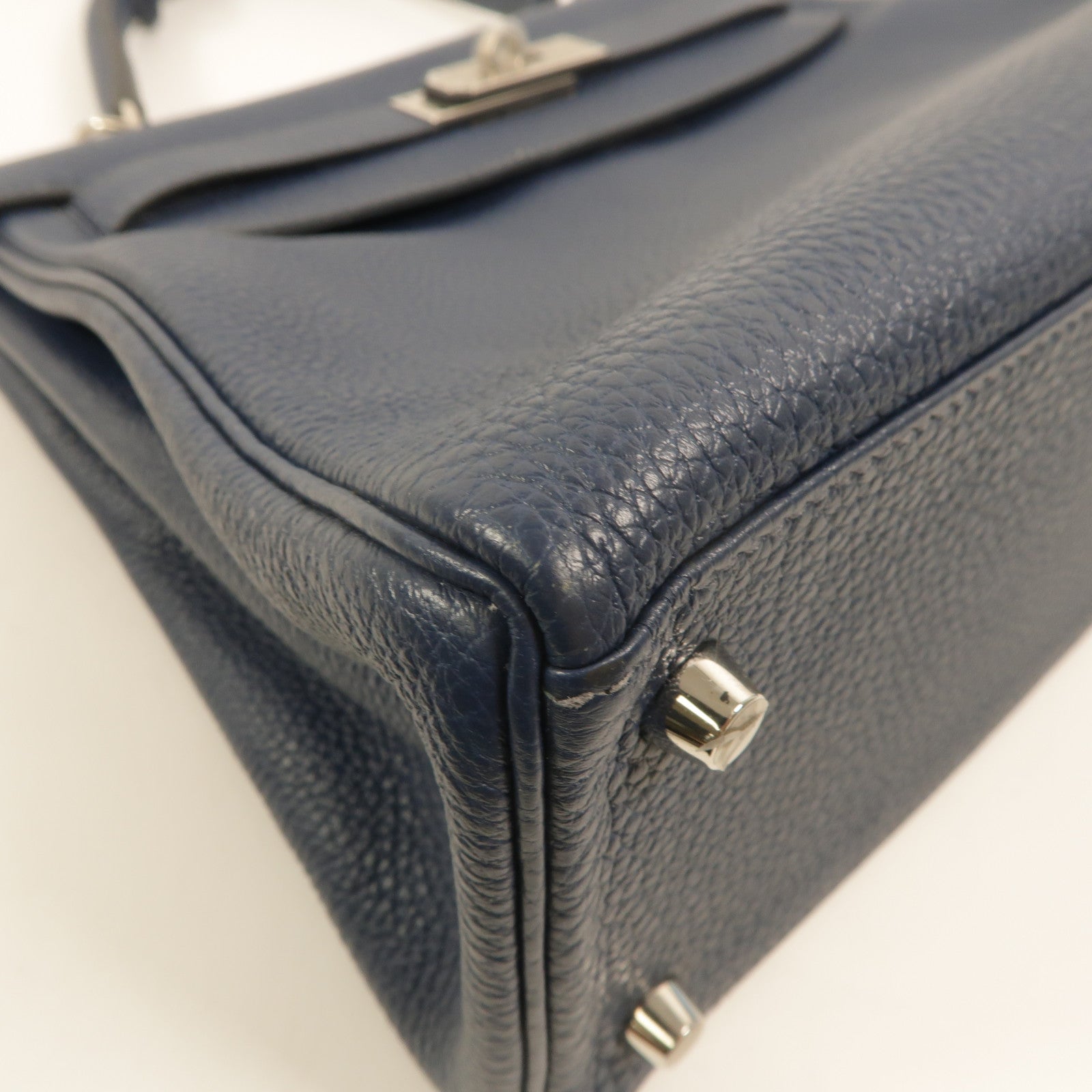 HERMES Togo皮革Kelly 28手挽肩背兩用袋Deep Blue