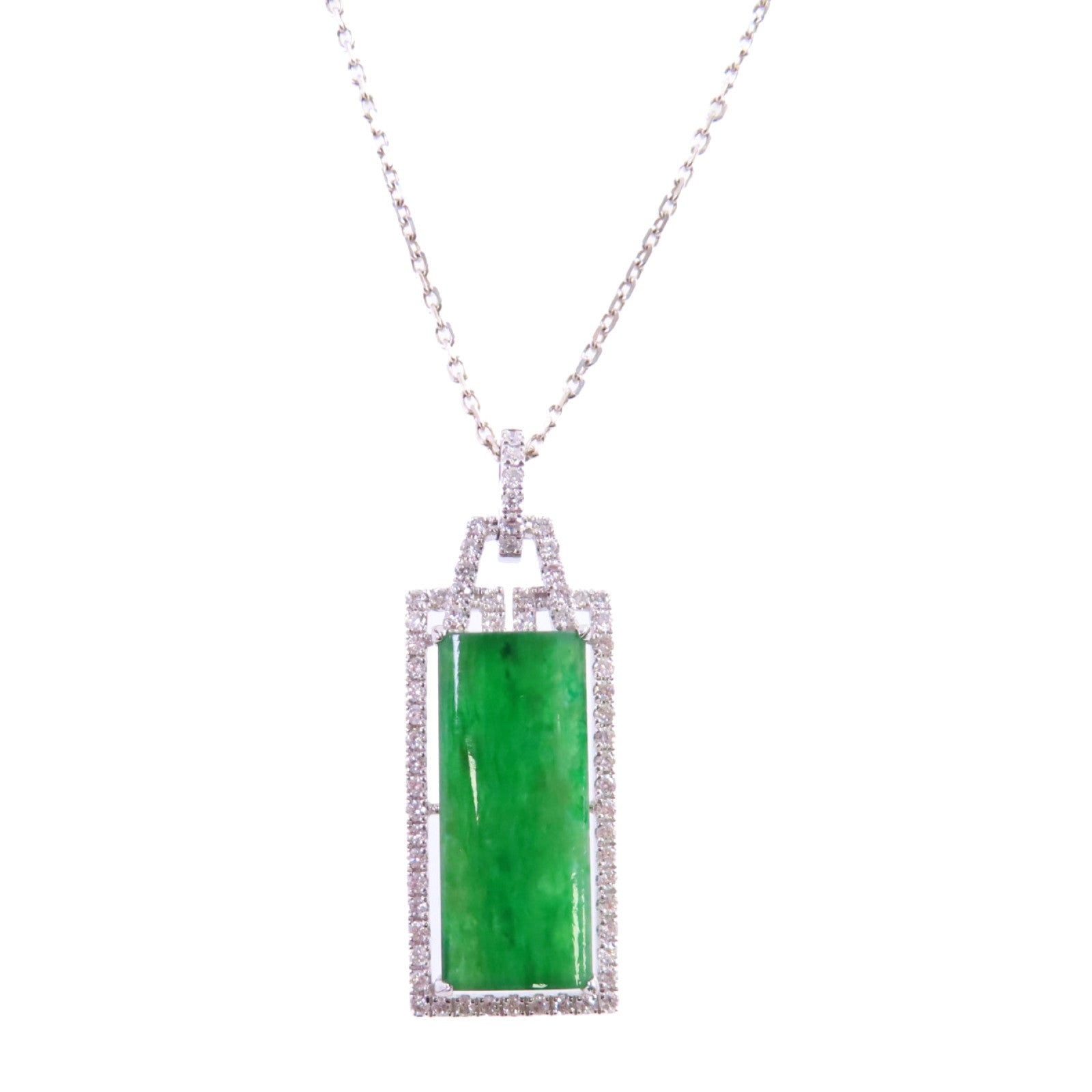 JEWELRY 18K白金/翡翠/鑽石Jade Diamond Necklace項鏈