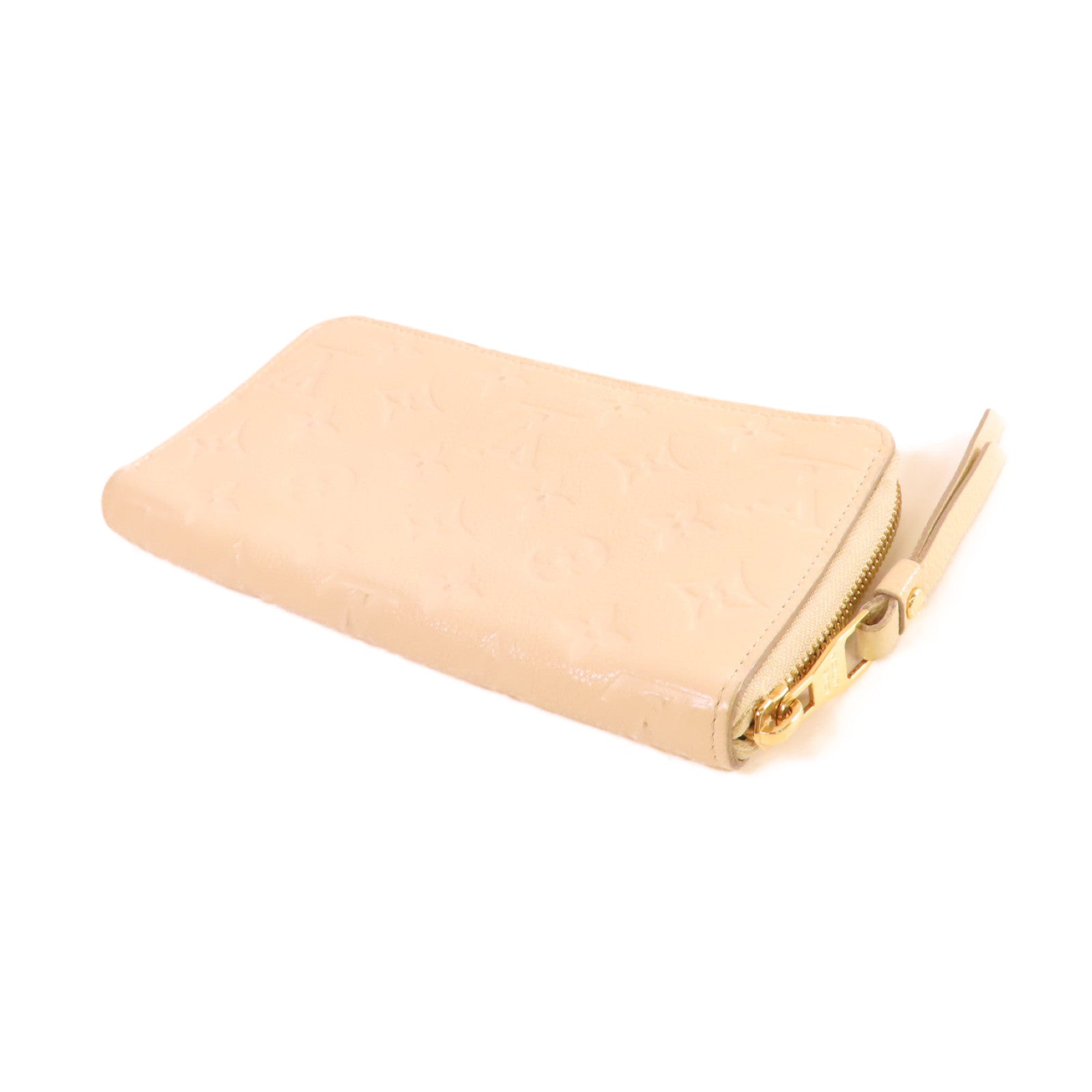 LOUIS VUITTON 【激減優惠】Monogram Empreinte Round Long Wallet金扣拉鏈長錢包杏色