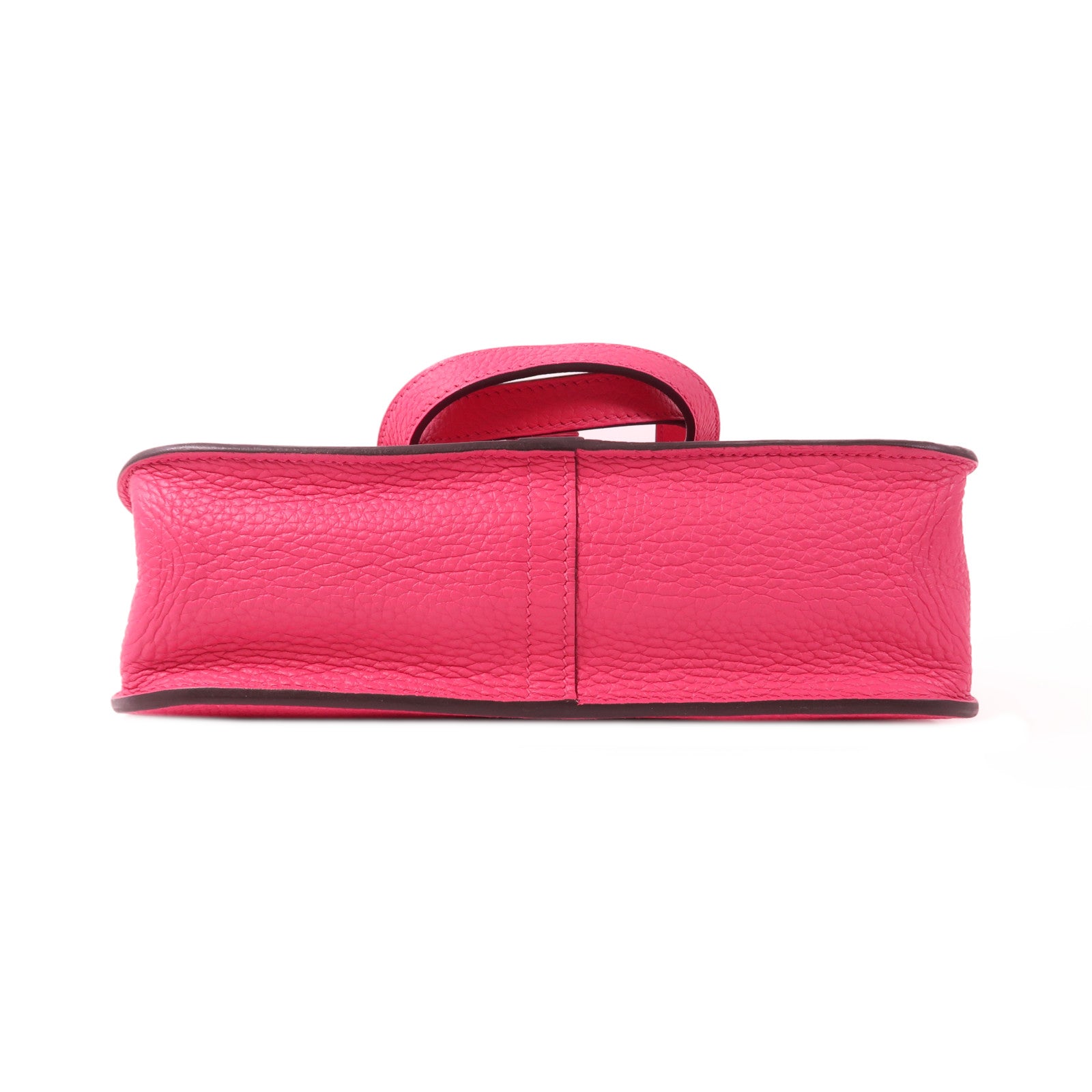 HERMES 【激減優惠】Clemence皮革Halzan 25銀扣手挽肩背兩用袋Framboise
