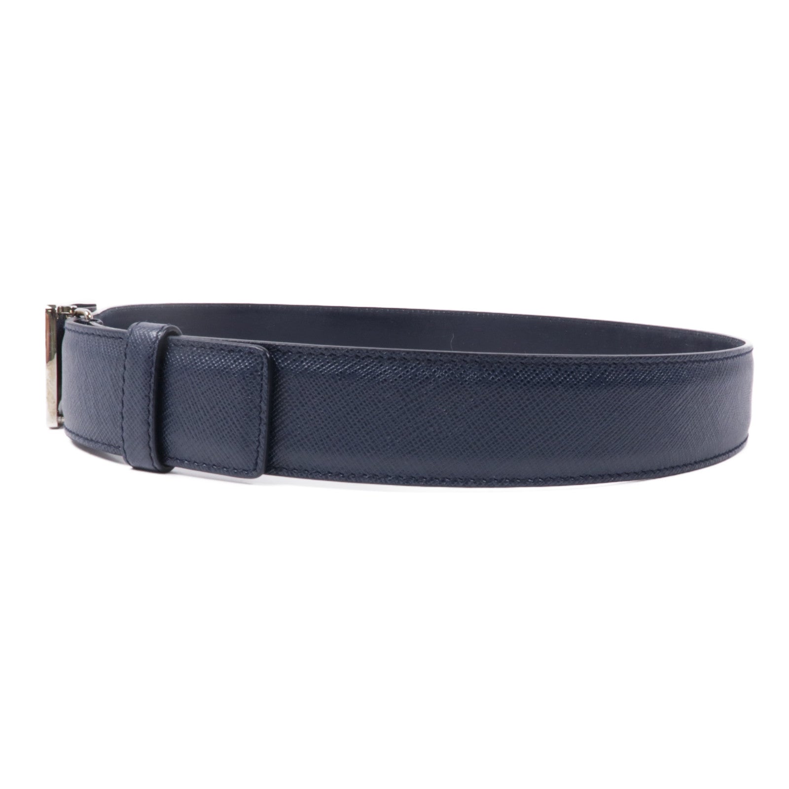 PRADA Saffiano皮革Belt銀扣皮帶