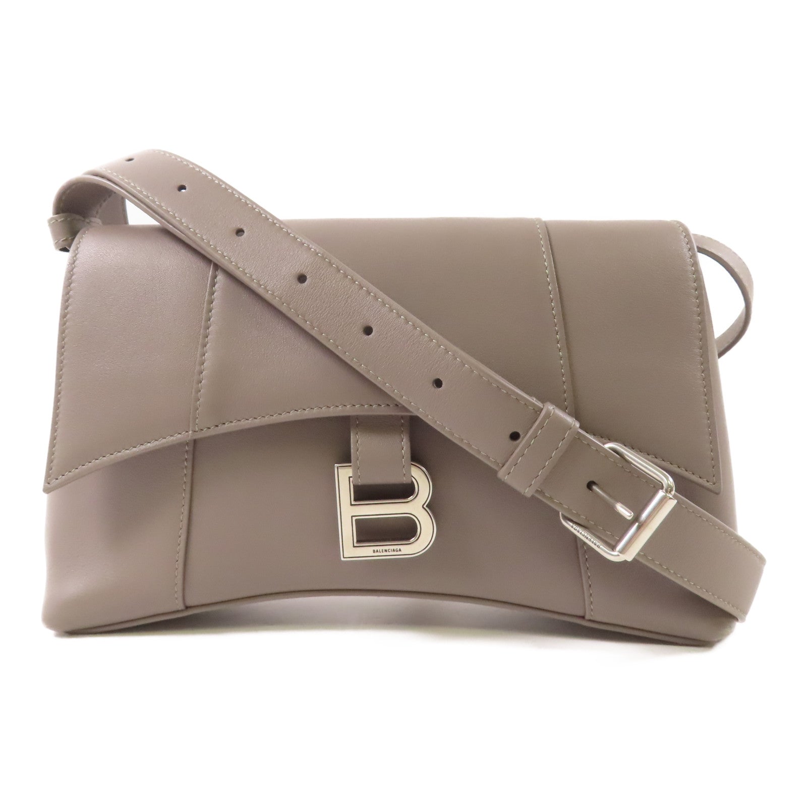 BALENCIAGA 牛皮皮革Downtown銀扣肩背袋