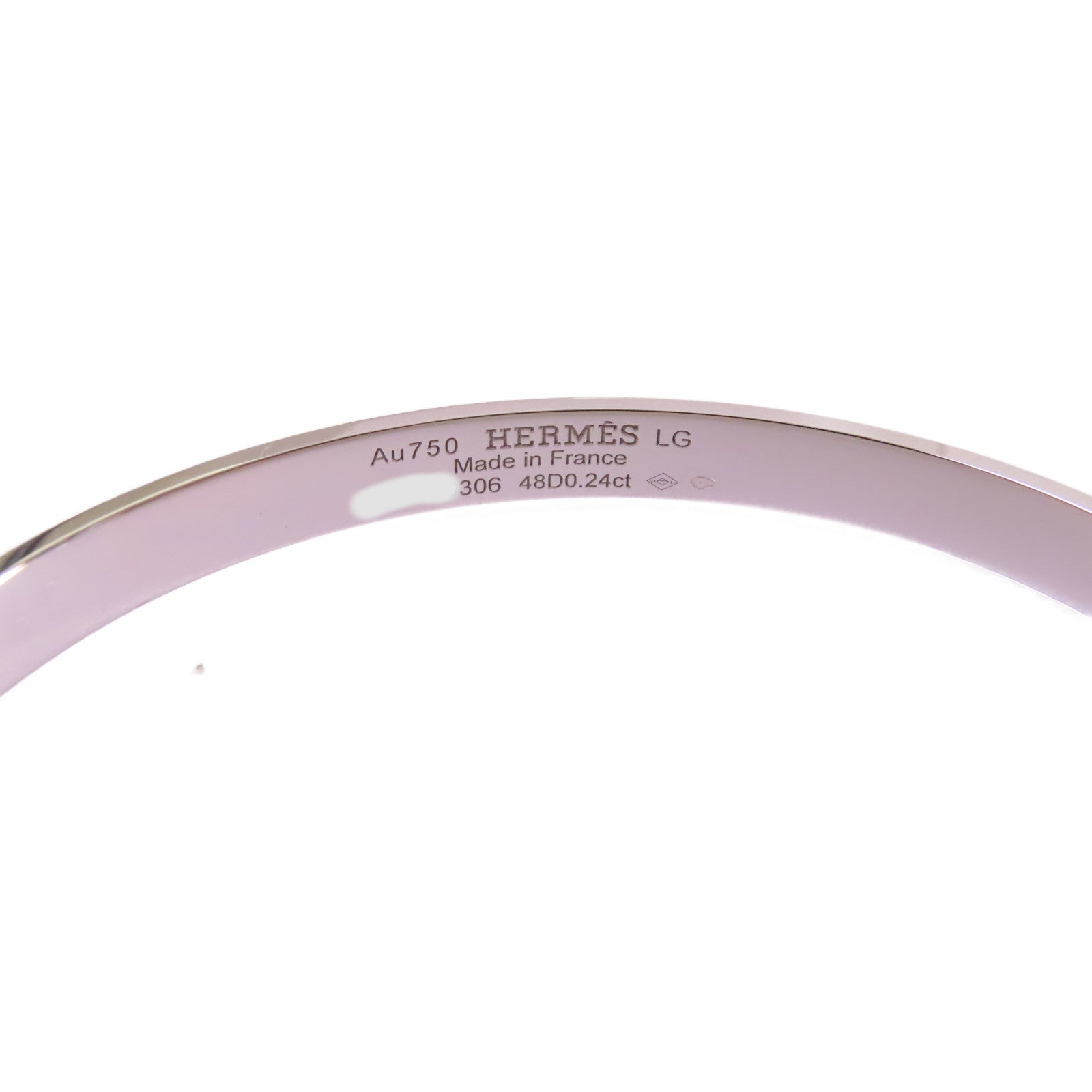 HERMES 18K白金/0.24ct鑽石Collier De Chien Diamond Bracelet手鏈