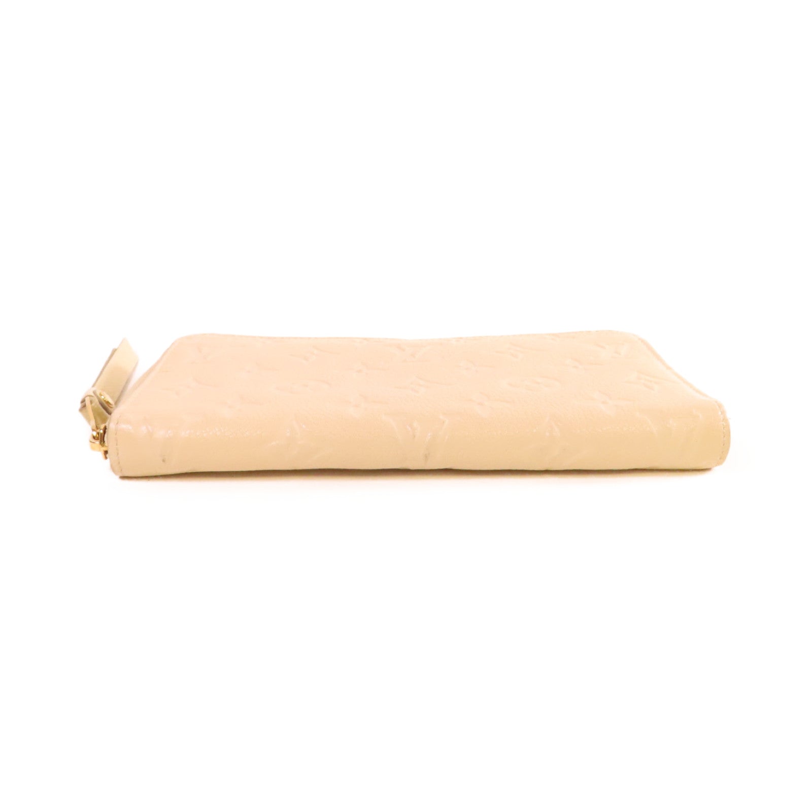 LOUIS VUITTON 【激減優惠】Monogram Empreinte Round Long Wallet金扣拉鏈長錢包杏色