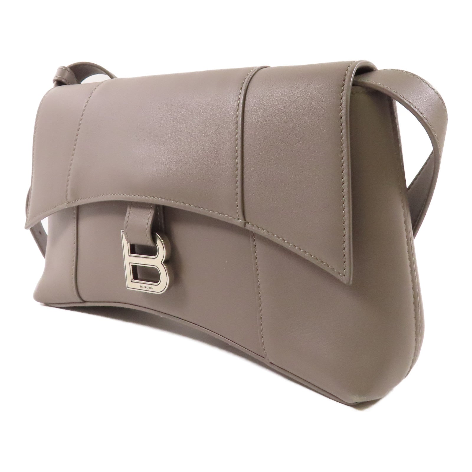 BALENCIAGA 牛皮皮革Downtown銀扣肩背袋