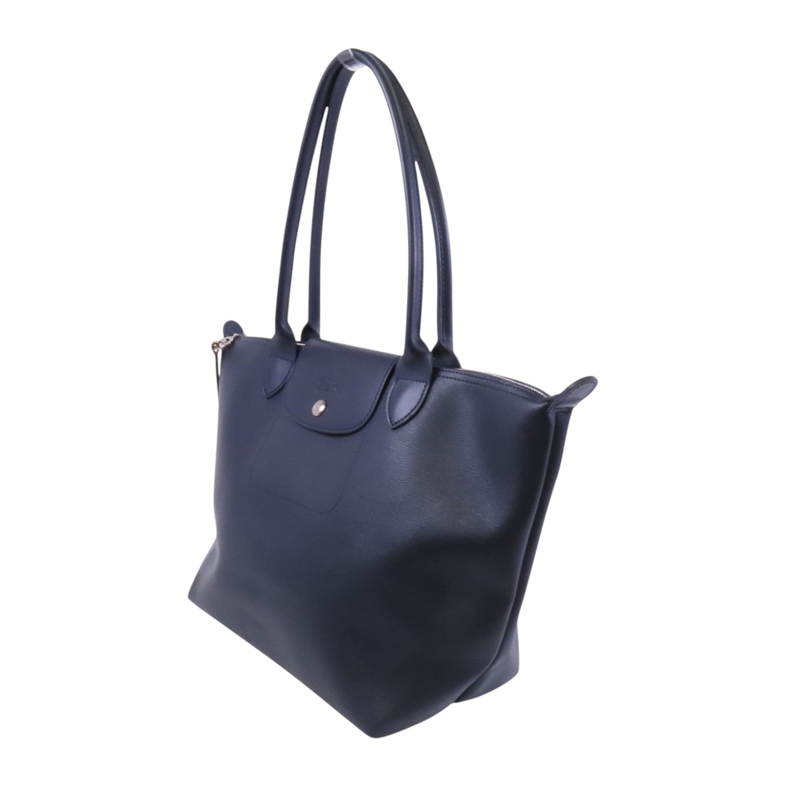 Longchamp 牛皮皮革Hand Bag銀扣手挽袋