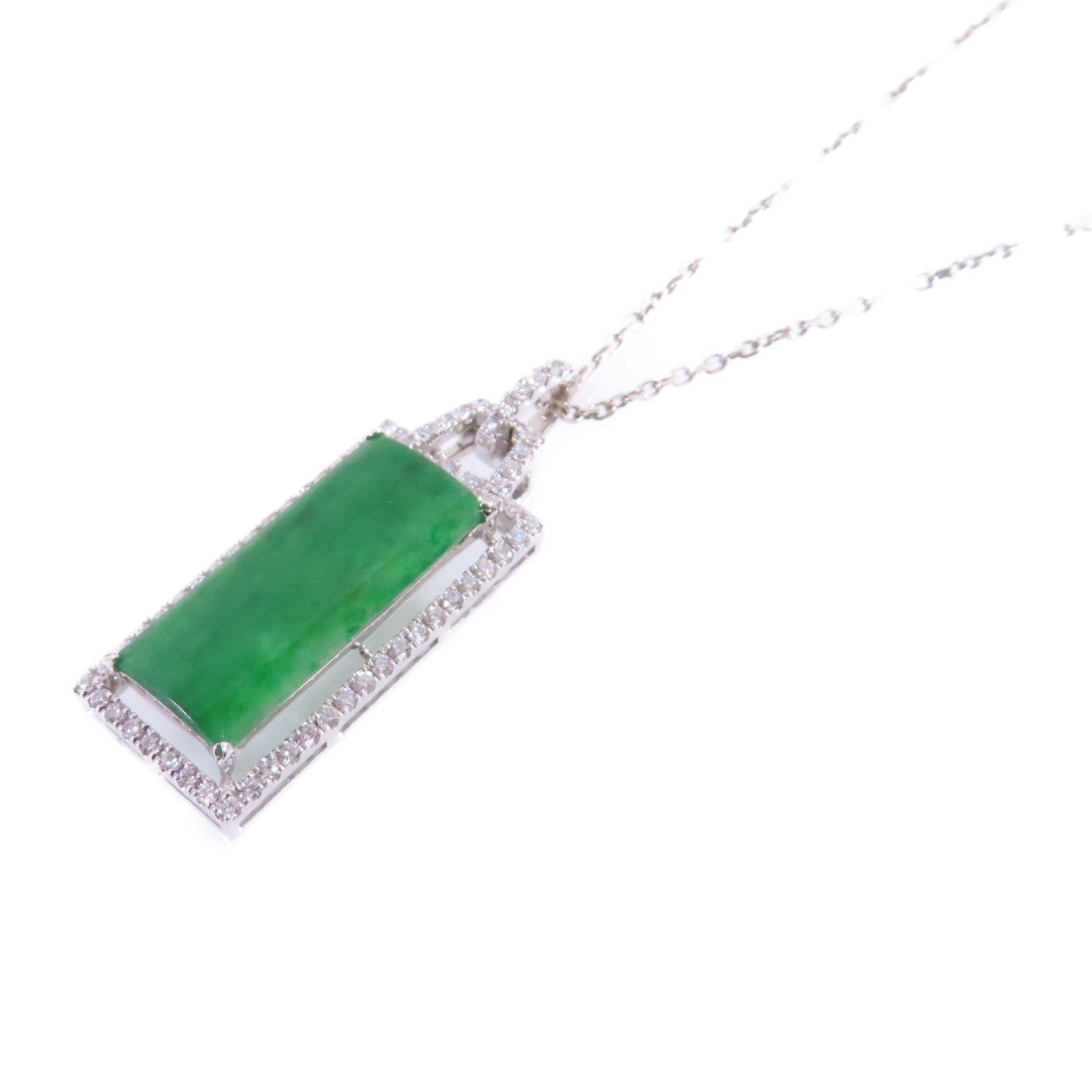 JEWELRY 18K白金/翡翠/鑽石Jade Diamond Necklace項鏈
