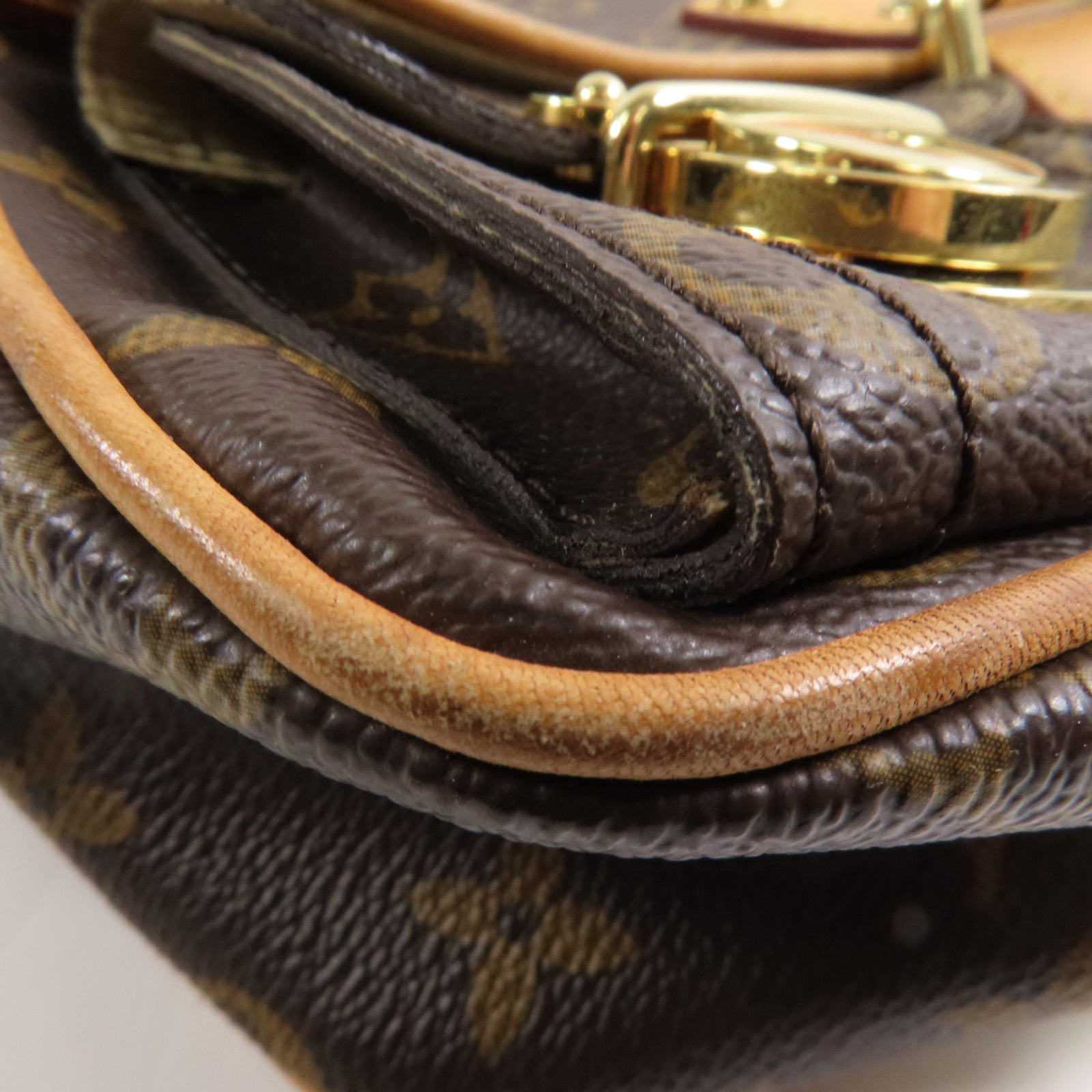 LOUIS VUITTON LV GHW Hudson PM Shoulder Bag M40027 Monogram Brown