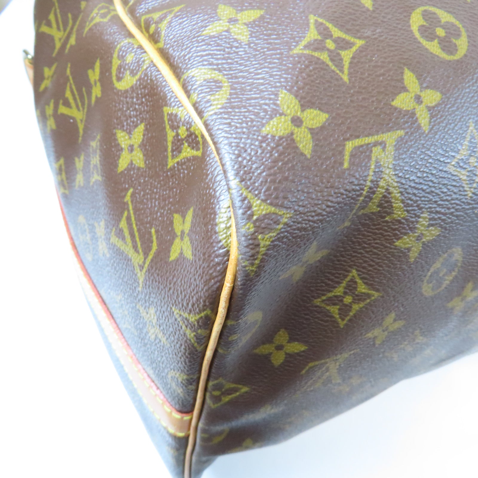 LOUIS VUITTON Monogram Keepall 55 Boston Bag金扣手挽肩背兩用袋啡色