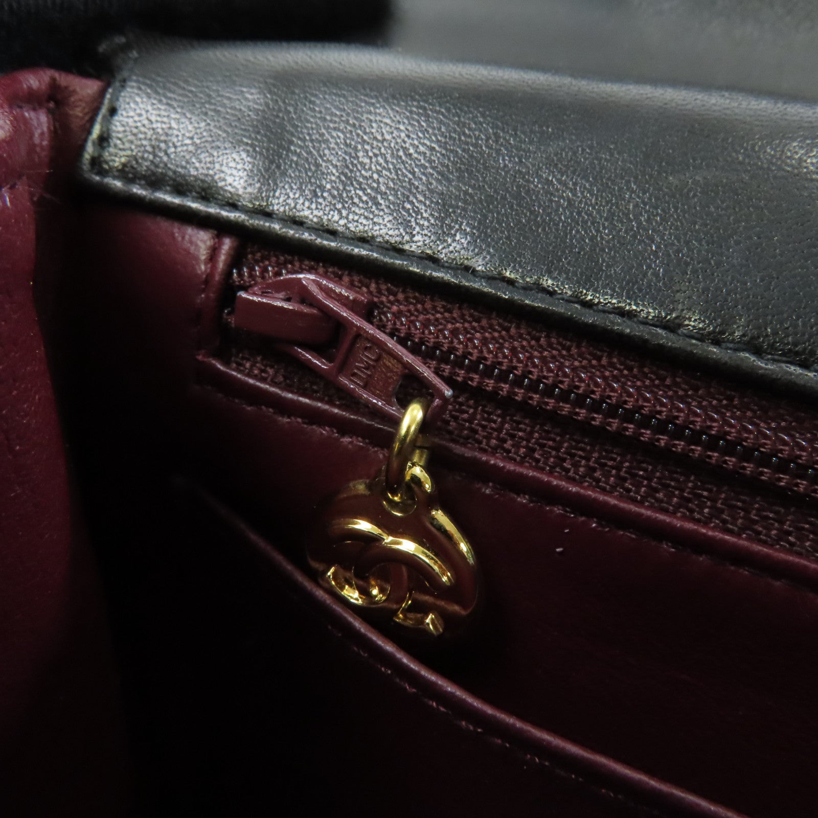 CHANEL 菱格羊皮皮革Vintage Shoulder Bag金扣肩背袋黑色