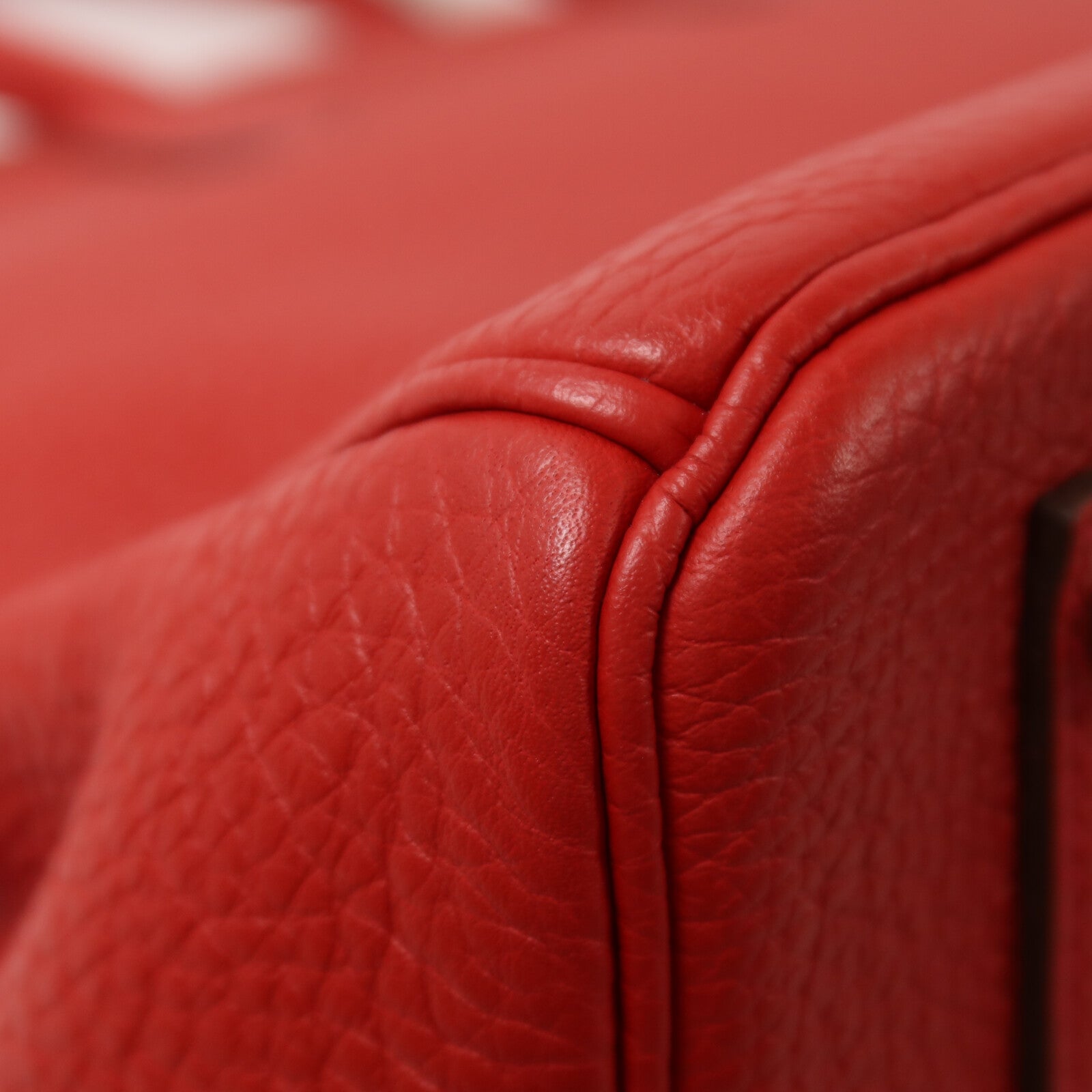 HERMES Clemence皮革Birkin 35手挽袋Rouge Casaque
