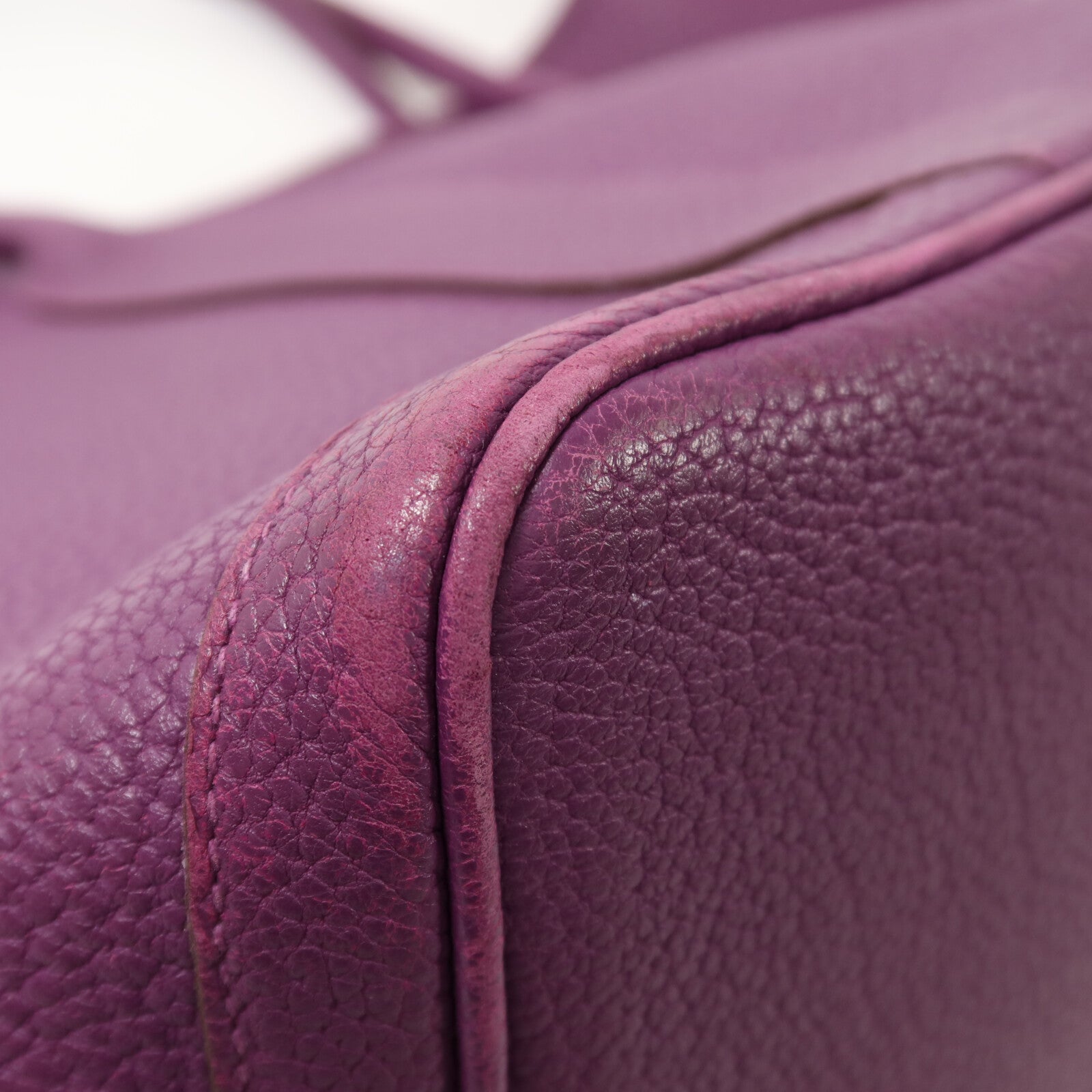 HERMES Clemence皮革Garden Party PM銀扣手挽袋Anamone