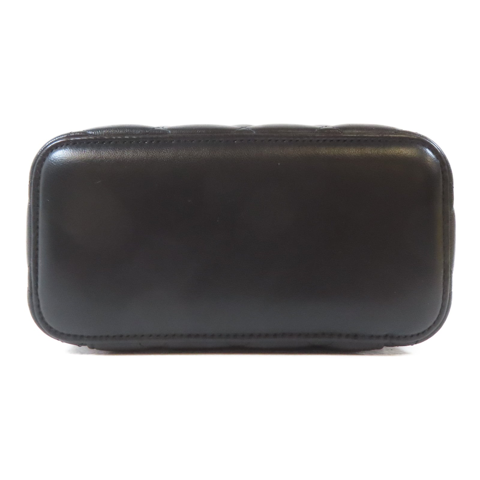 CHANEL 菱格羊皮皮革Vanity Bag金扣鏈帶肩背袋黑色