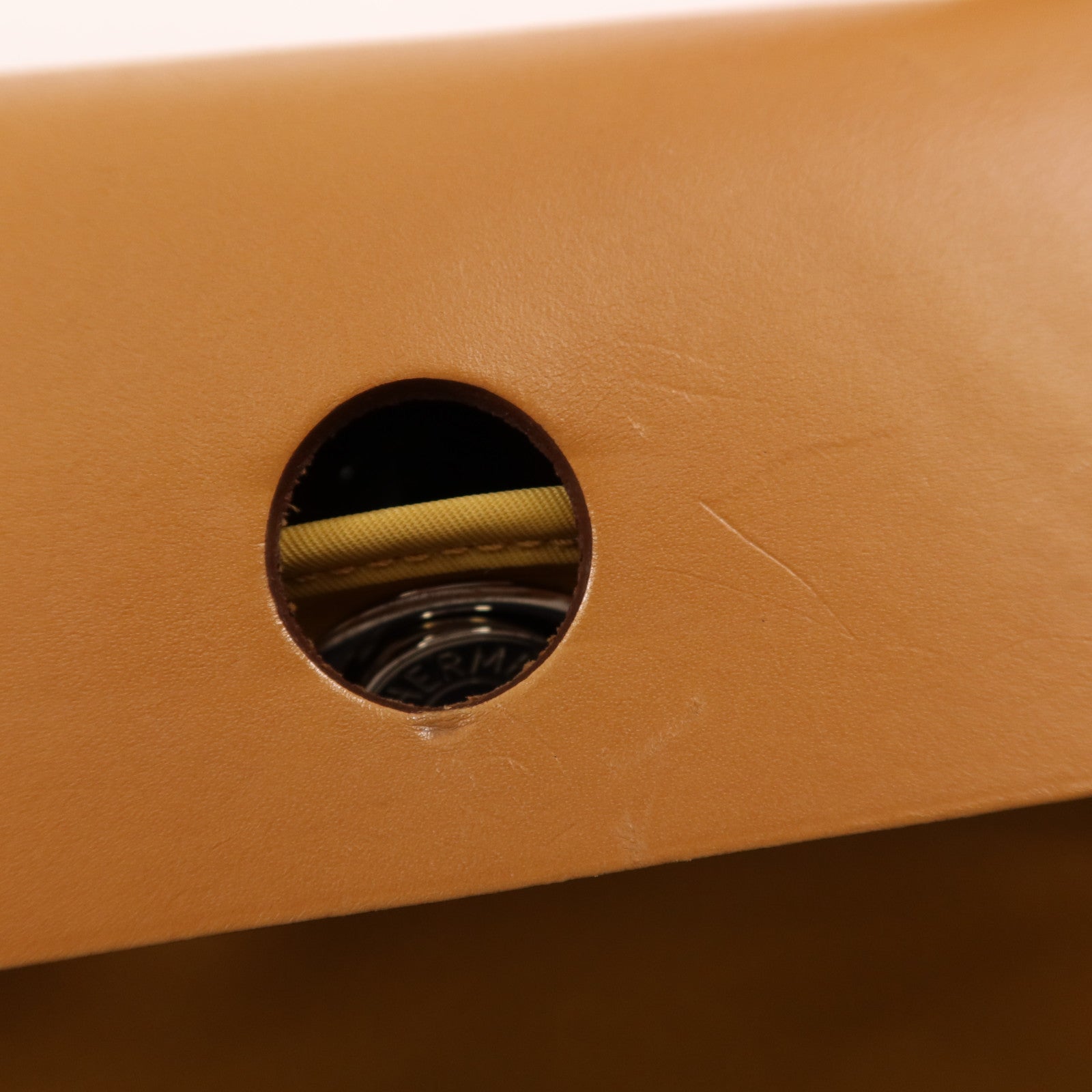 HERMES 帆布/皮革Herbag PM銀扣手挽肩背兩用袋Jaune Ambre