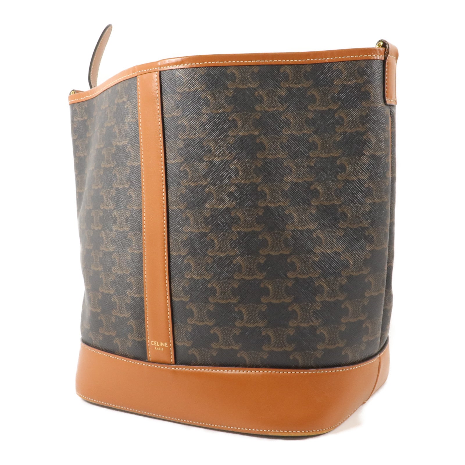 CELINE 塗層帆布Triomphe Bucket Medium肩背袋