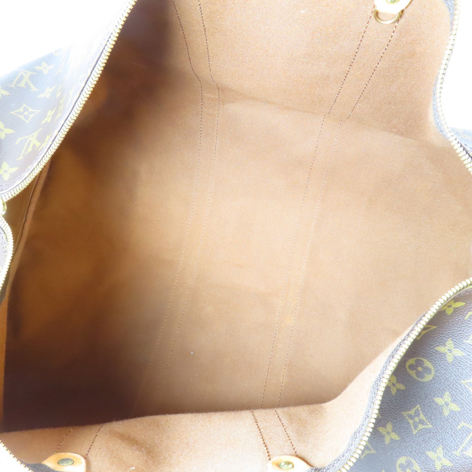 LOUIS VUITTON Monogram Keepall 55 Boston Bag金扣手挽肩背兩用袋啡色