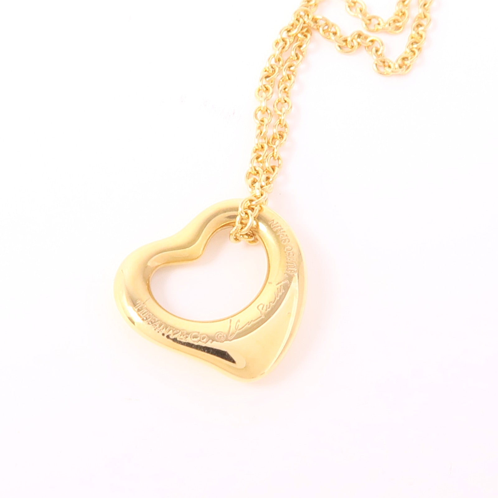 TIFFANY＆CO 18K黃金Open Heart Necklace項鍊