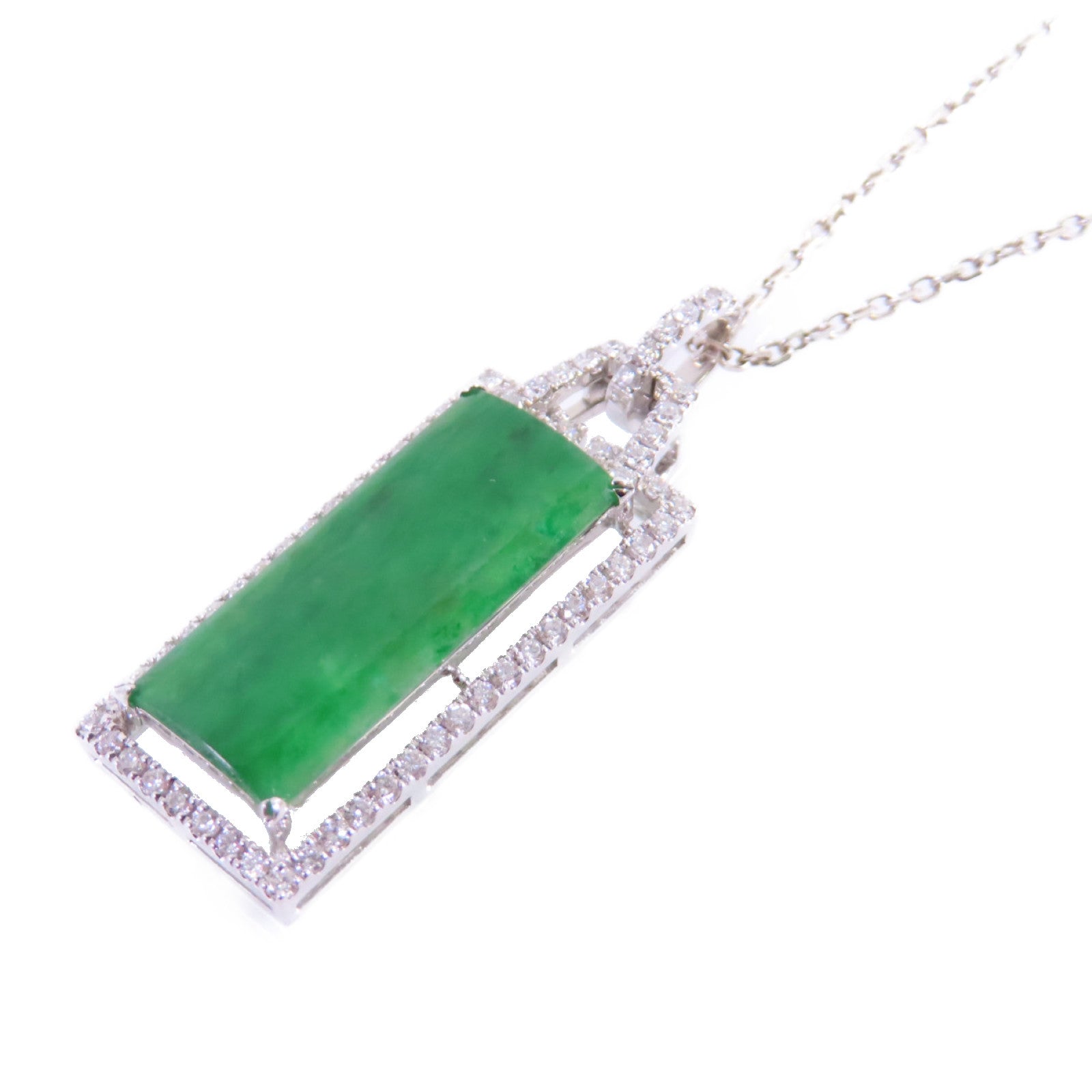 JEWELRY 18K白金/翡翠/鑽石Jade Diamond Necklace項鏈