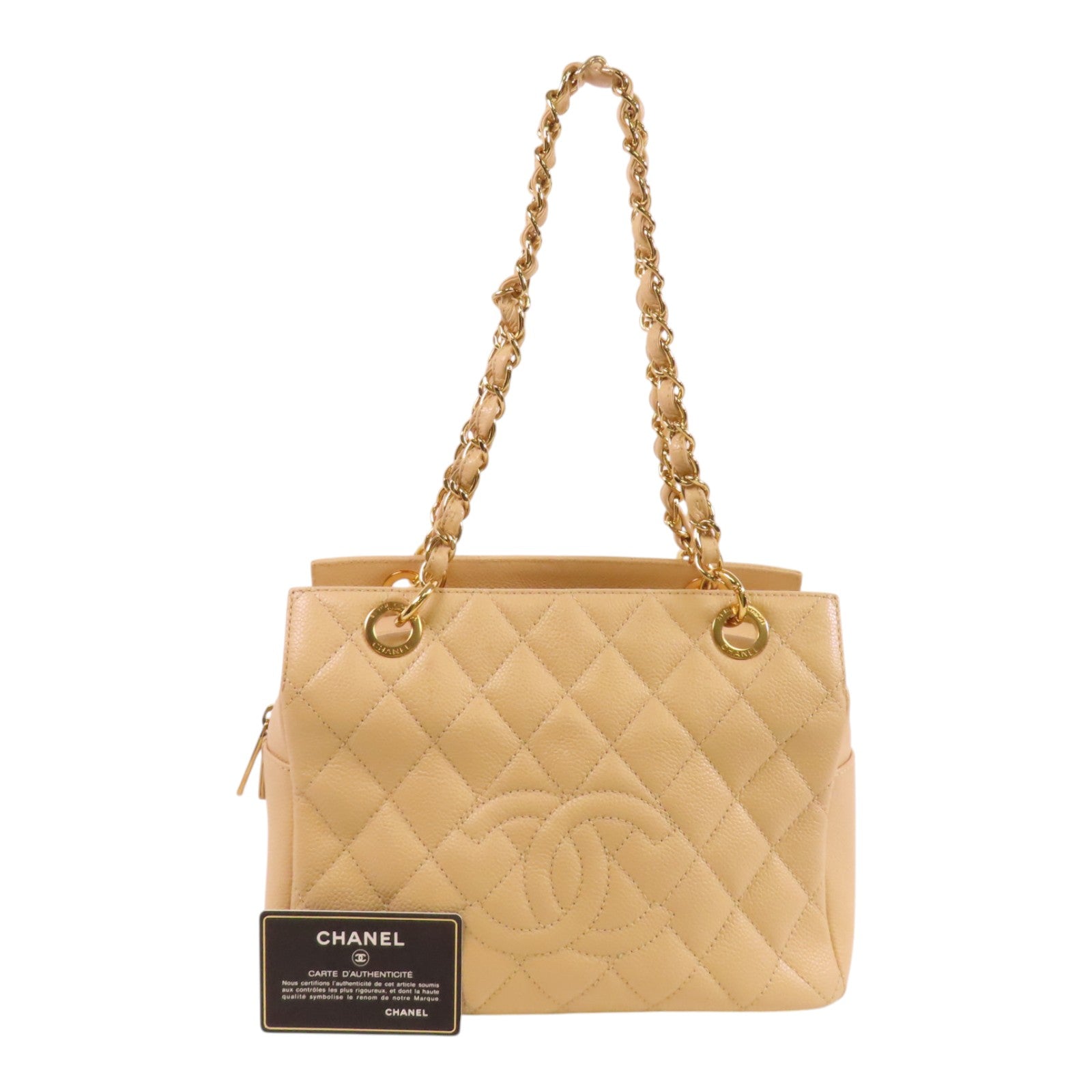 CHANEL 牛皮皮革Chain Shoulder Bag金扣鏈帶肩背愛