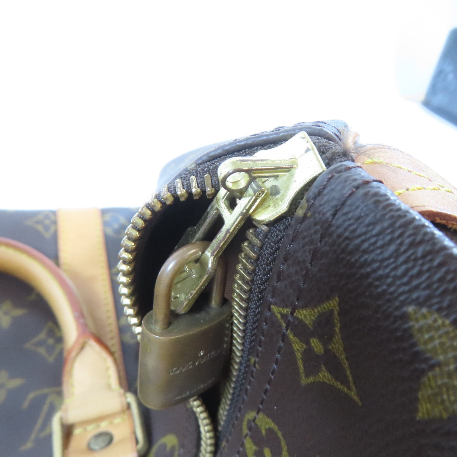 LOUIS VUITTON Monogram Keepall 45 Boston Bag金扣手挽袋啡色