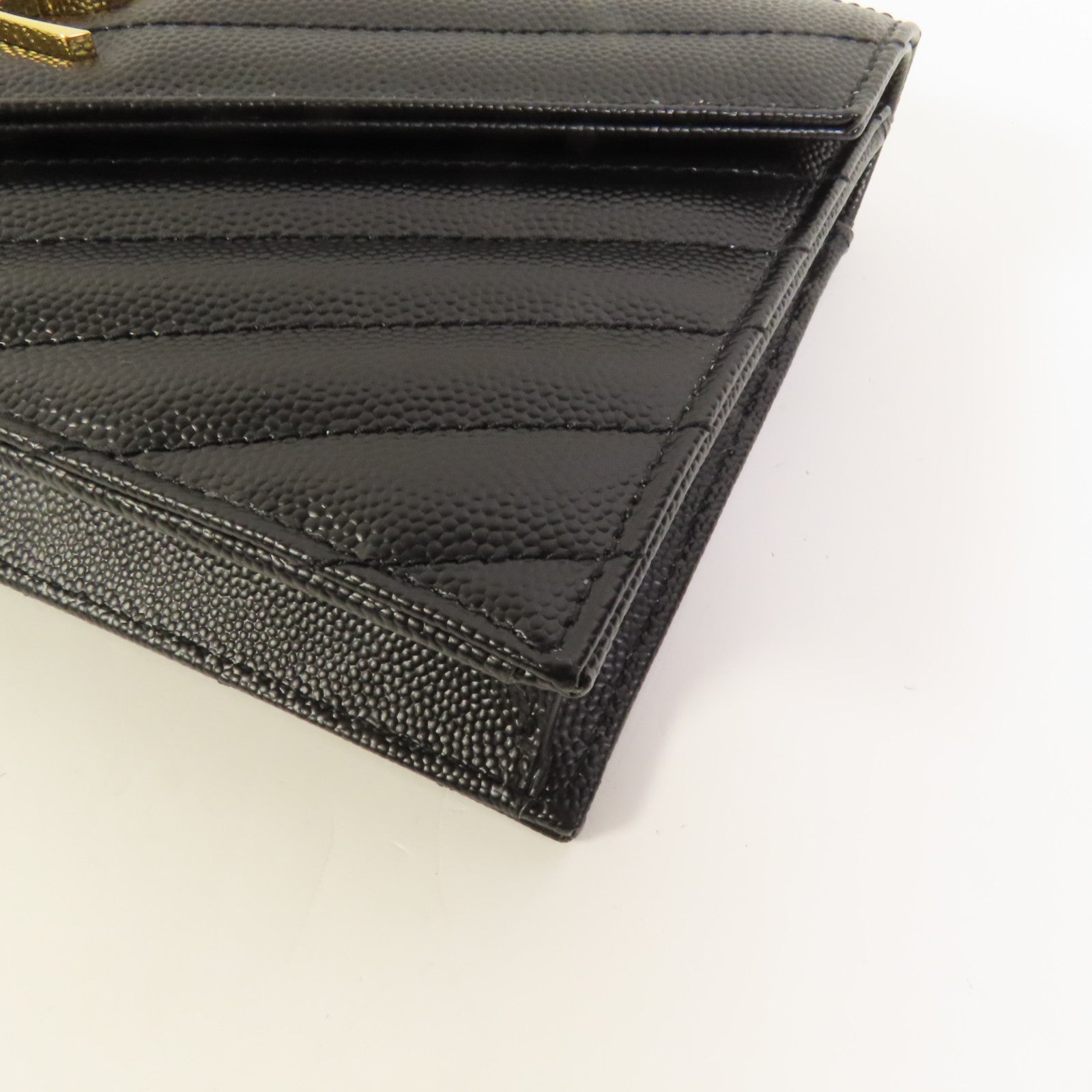 YVES SAINT LAURENT 牛皮皮革Cassandre Envelope Chain Wallet金扣鏈帶肩背袋