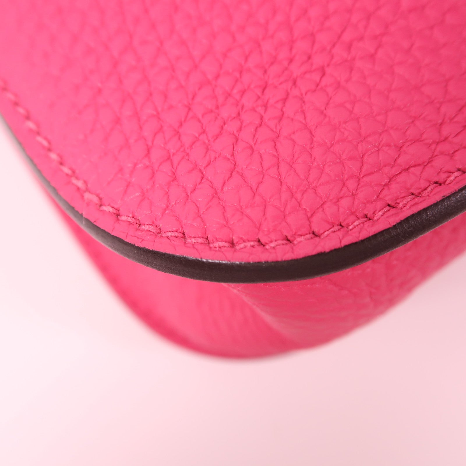 HERMES 【激減優惠】Clemence皮革Halzan 25銀扣手挽肩背兩用袋Framboise