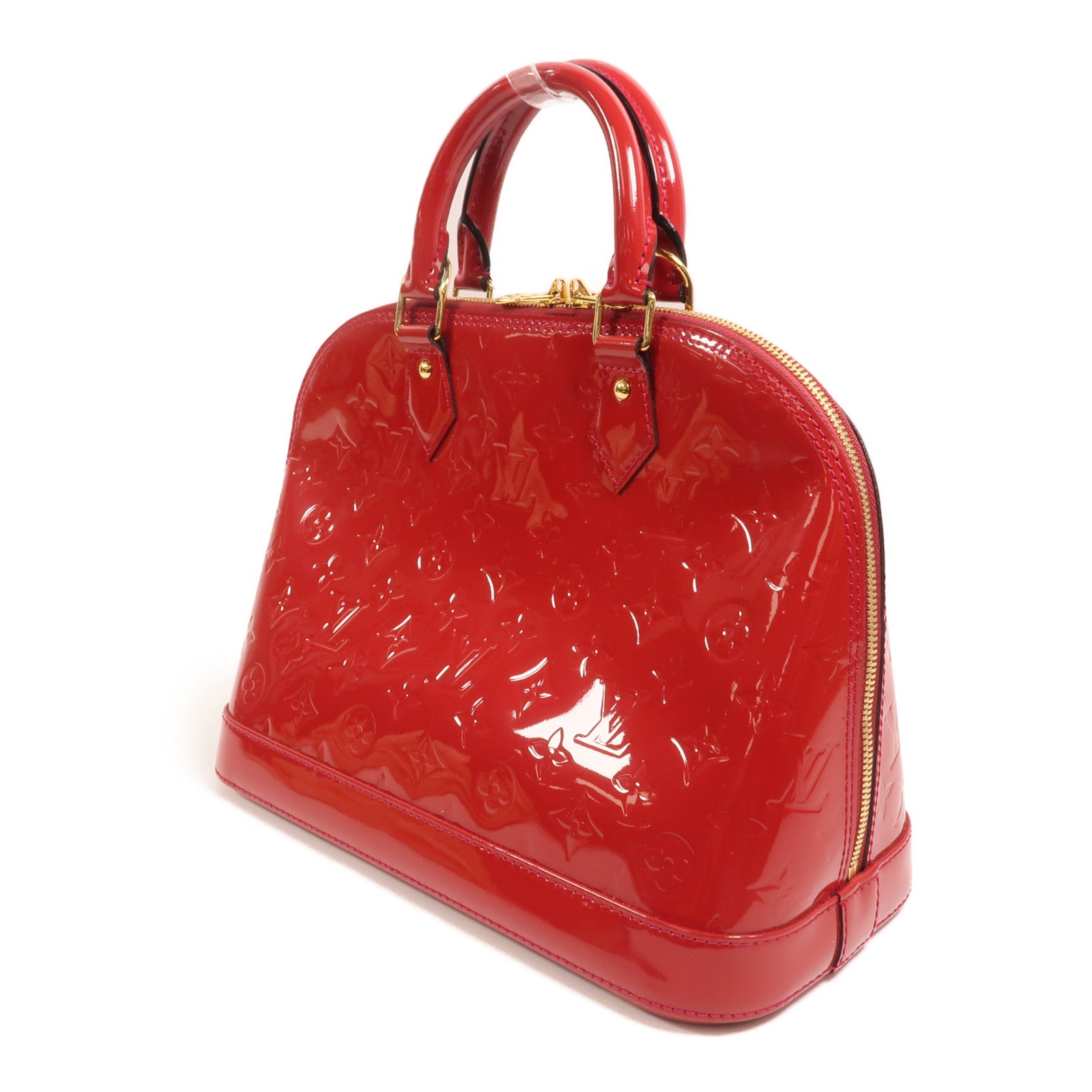 LOUIS VUITTON Monogram Vernis Alma MM金扣手挽袋