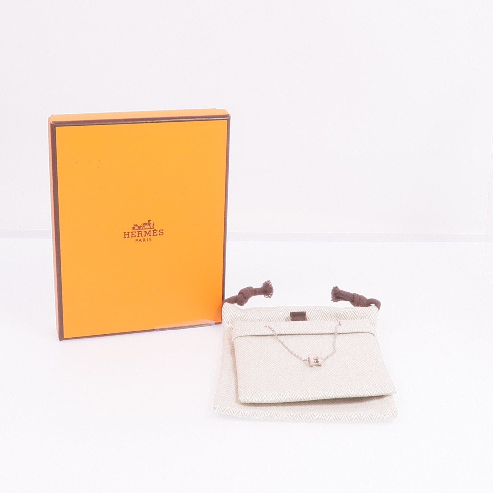HERMES 金屬Mini Pop H Necklace項鍊Rose Sakura
