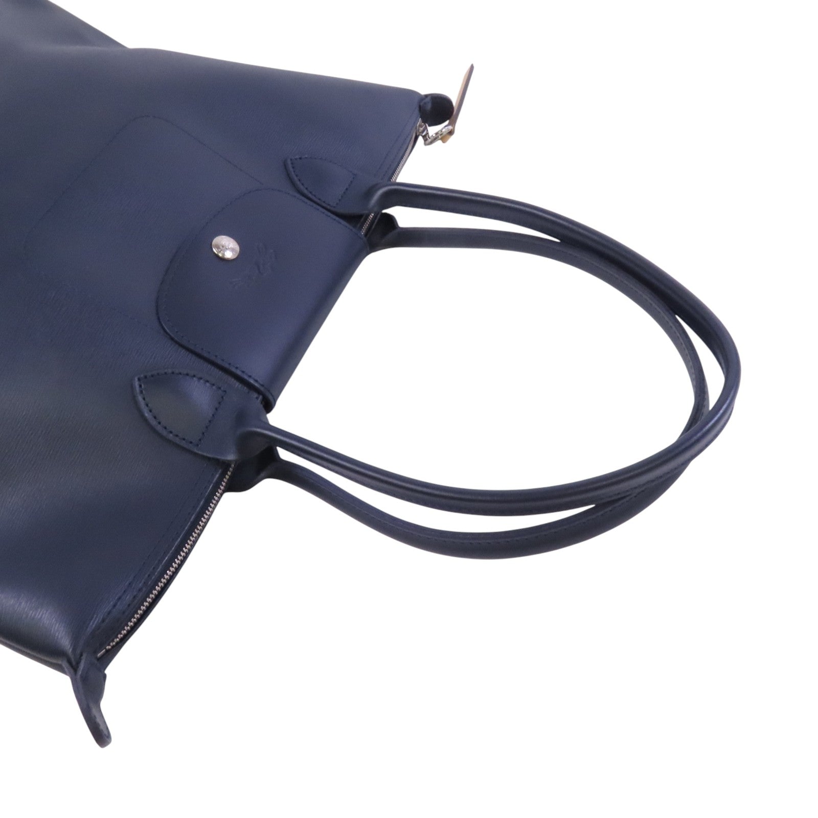 Longchamp 牛皮皮革Hand Bag銀扣手挽袋