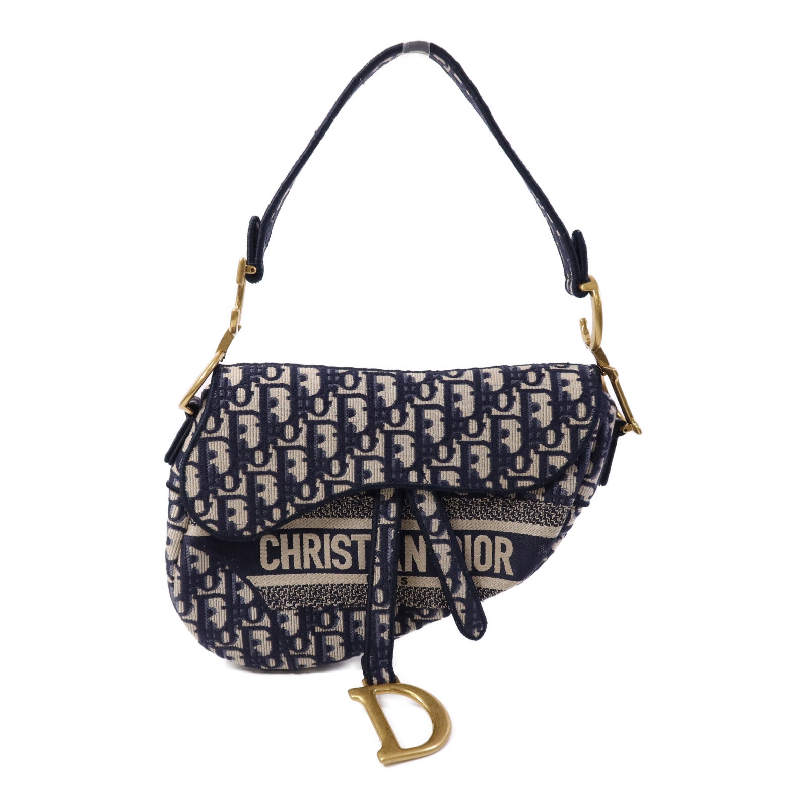 Dior 帆布Saddle Medium金扣肩背袋