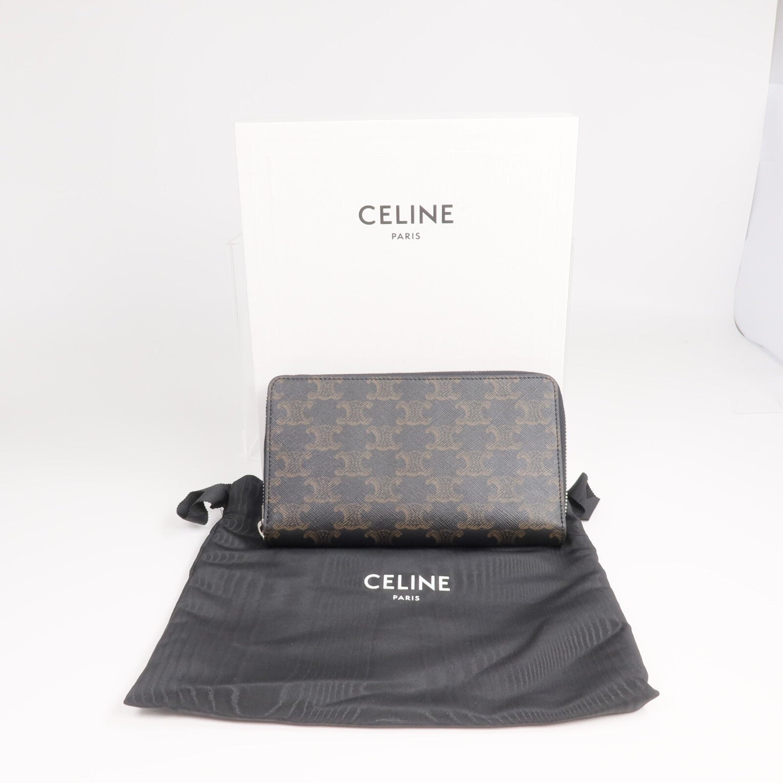 CELINE 塗層帆布Long Wallet銀扣長錢包