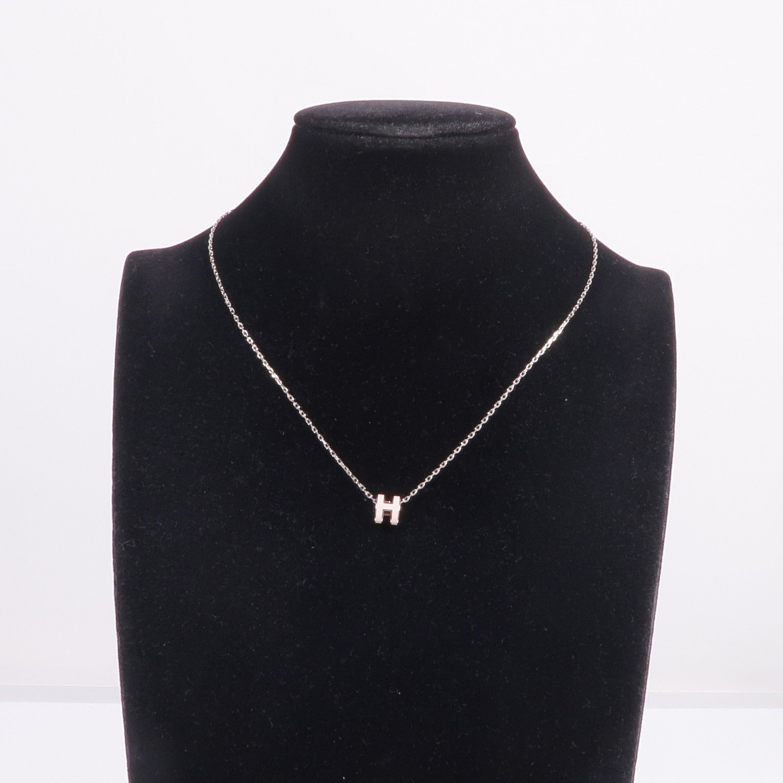 HERMES 金屬Mini Pop H Necklace項鍊Rose Sakura
