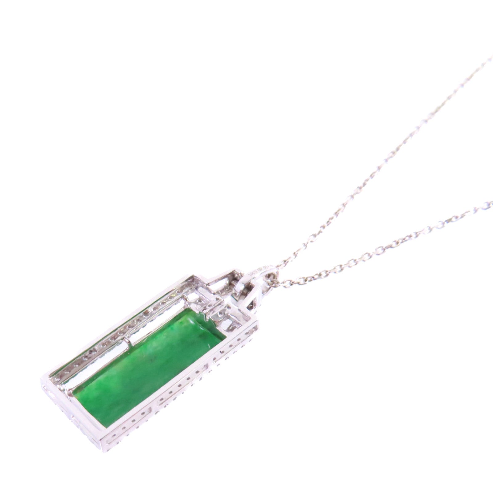 JEWELRY 18K白金/翡翠/鑽石Jade Diamond Necklace項鏈