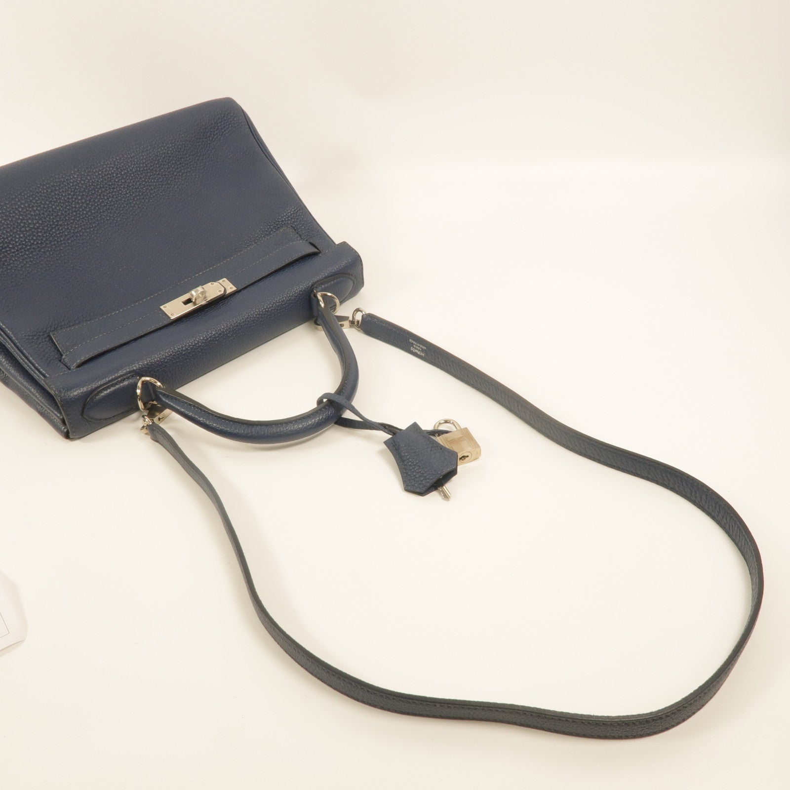 HERMES Togo皮革Kelly 28手挽肩背兩用袋Deep Blue