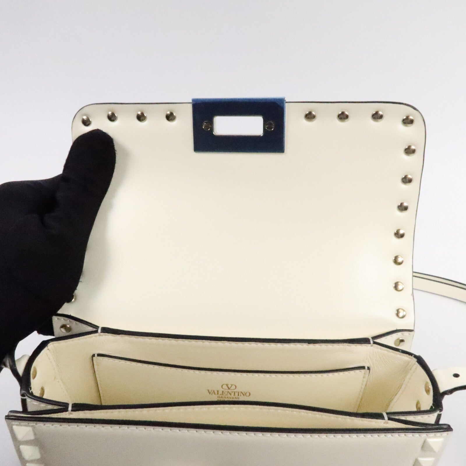 Valentino 牛皮皮革Garavani Rockstud肩背袋