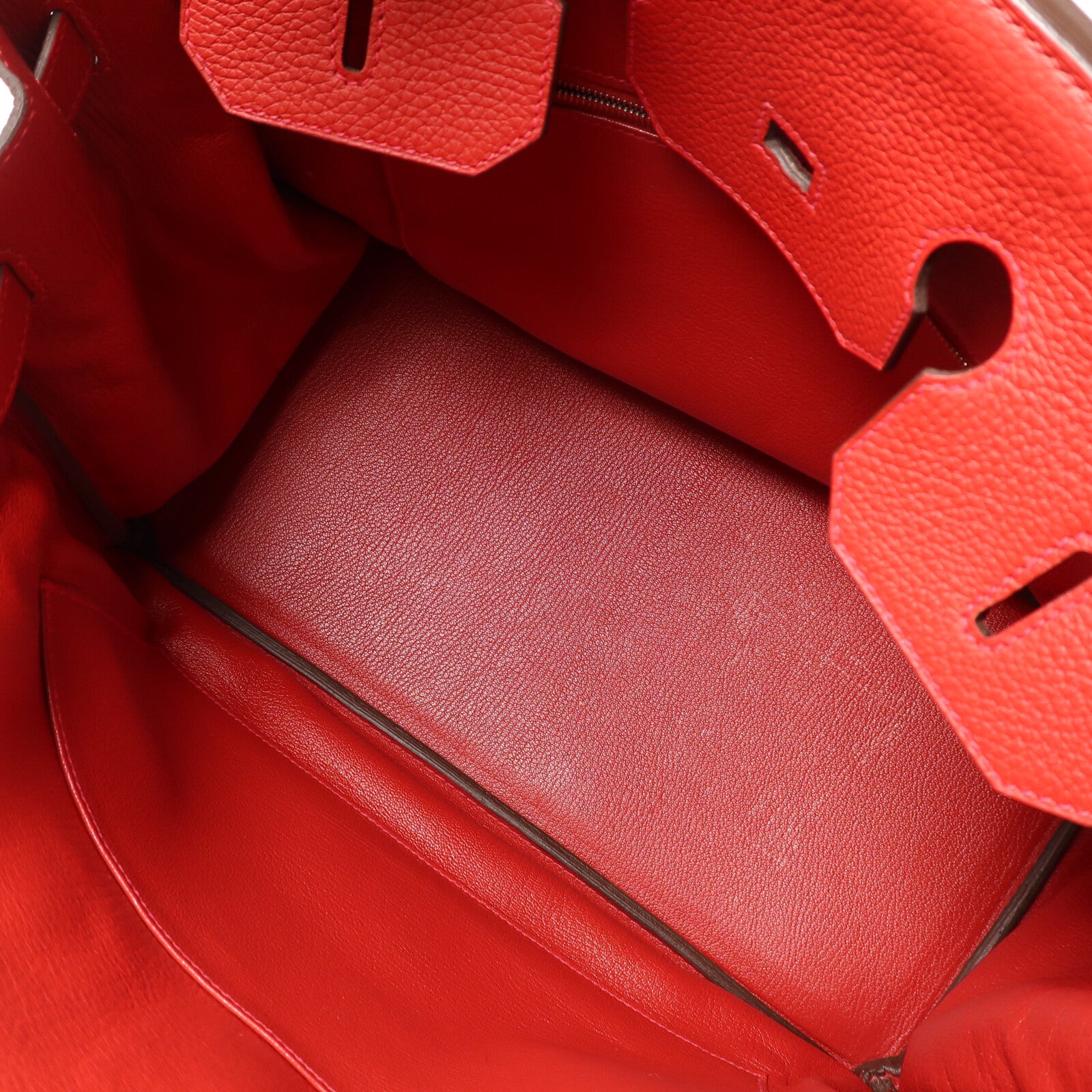 HERMES Clemence皮革Birkin 35手挽袋Rouge Casaque