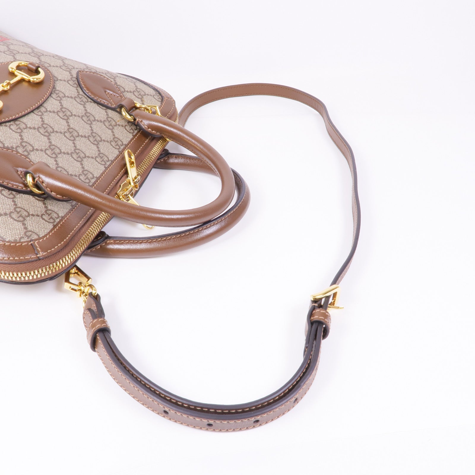 GUCCI 塗層帆布1955 Horsebit金扣手挽肩背兩用袋