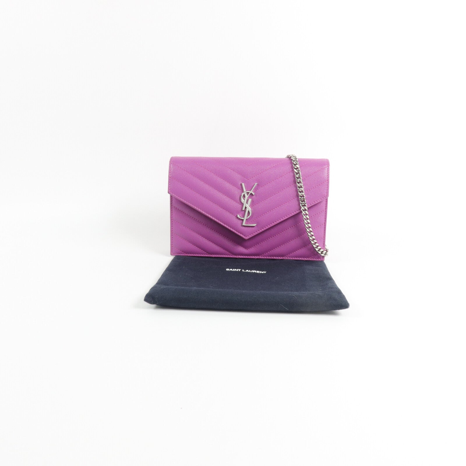 SAINT LAURENT 牛皮皮革Cassandra Envelope Chain Wallet