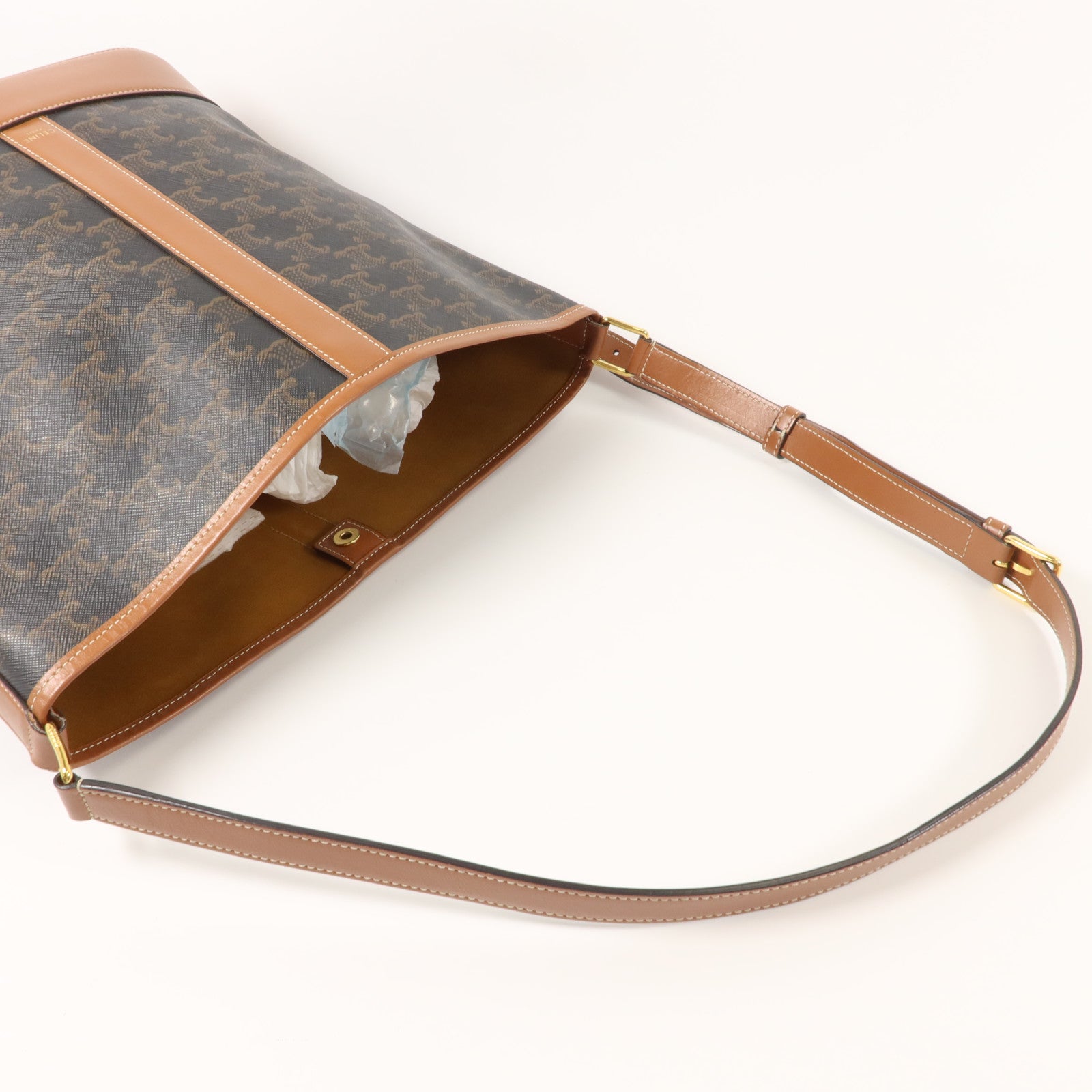 CELINE 塗層帆布Triomphe Bucket Medium肩背袋