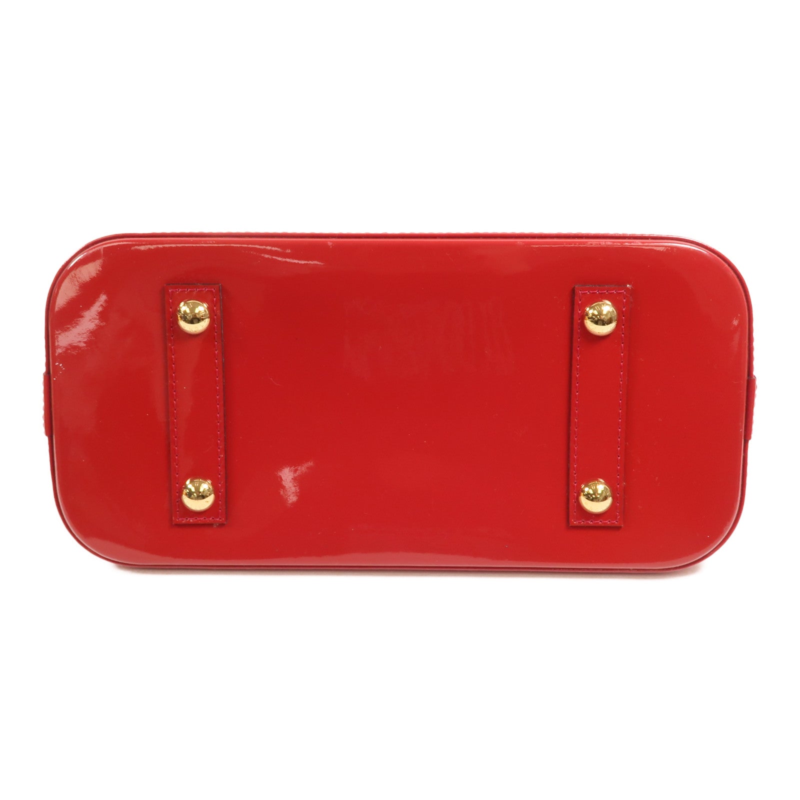 LOUIS VUITTON Monogram Vernis Alma MM金扣手挽袋