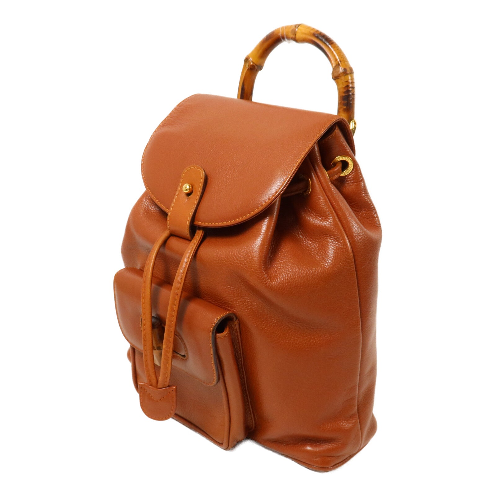 GUCCI 牛皮皮革Vintage Bamboo Backpack背包