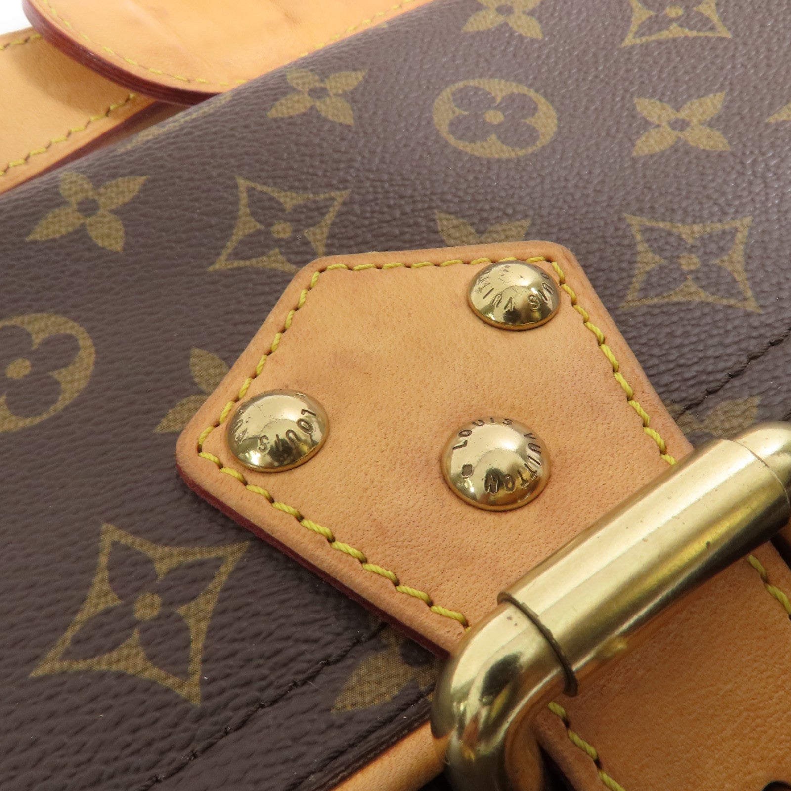 LOUIS VUITTON LV GHW Hudson PM Shoulder Bag M40027 Monogram Brown