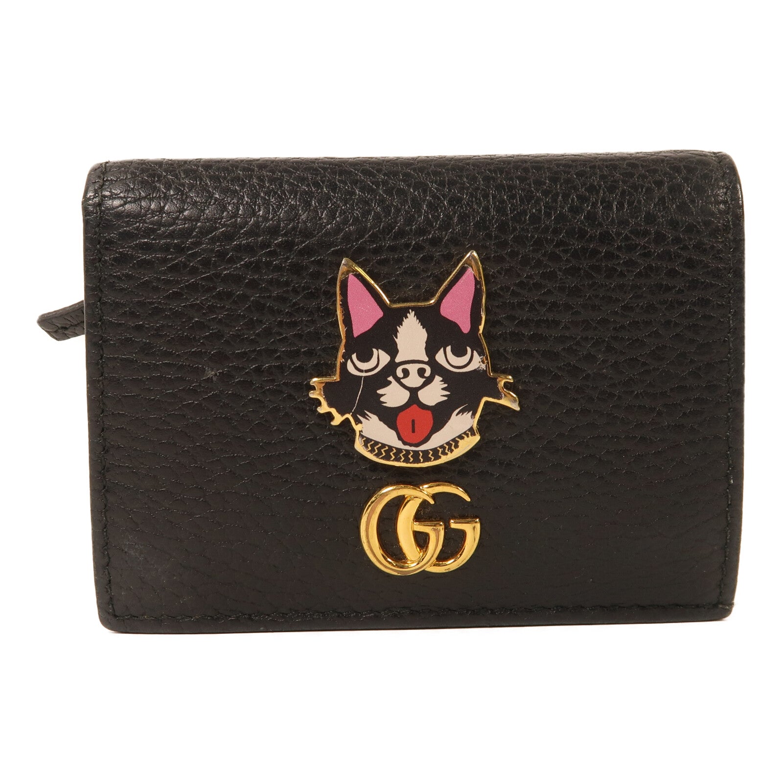 GUCCI 牛皮皮革Terrier Dog Wallet金扣錢包