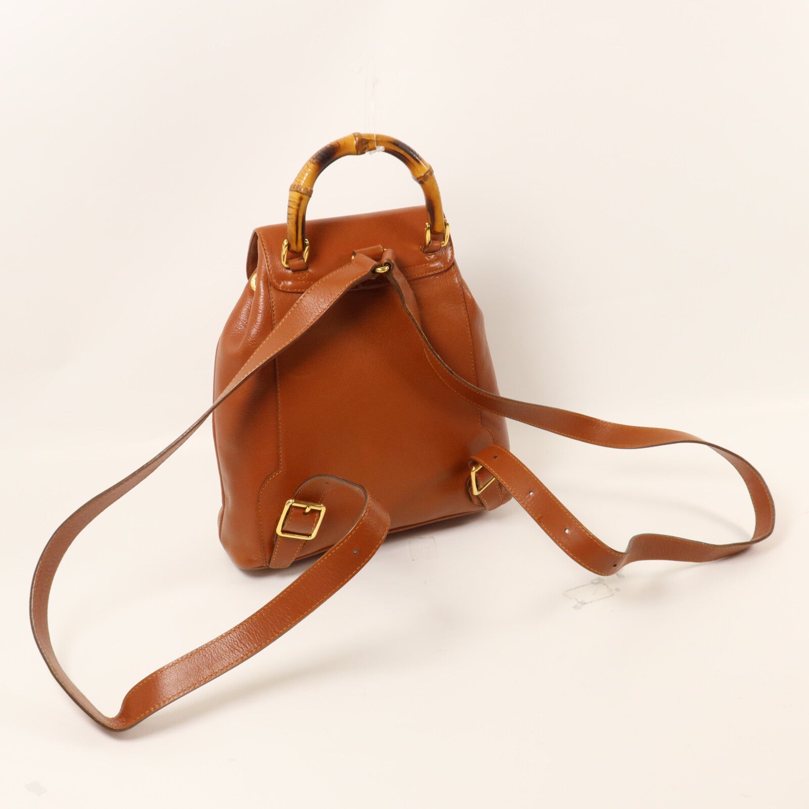 GUCCI 牛皮皮革Vintage Bamboo Backpack背包