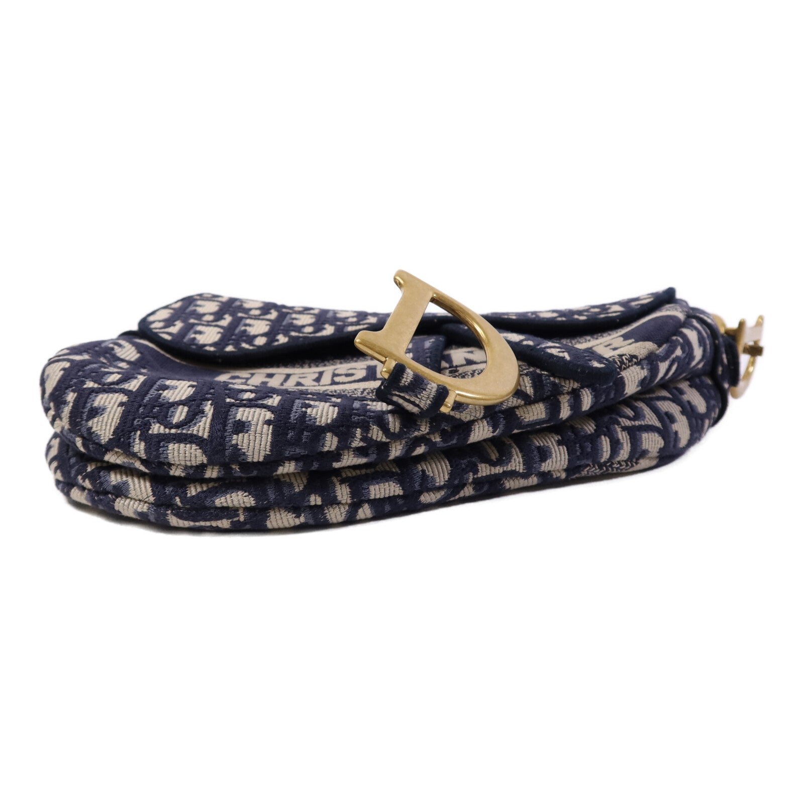 Dior 帆布Saddle Medium金扣肩背袋