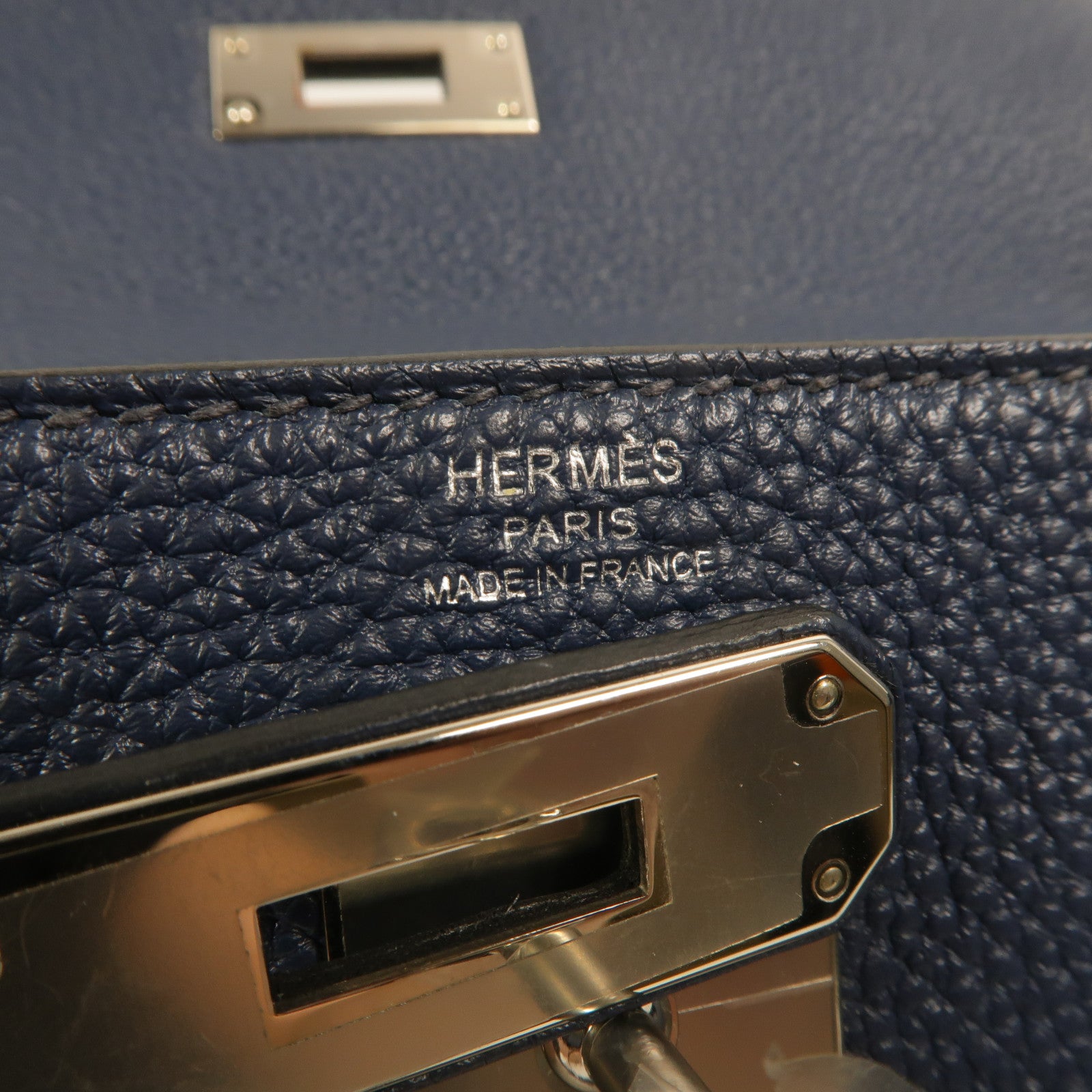 HERMES Togo皮革Kelly 28手挽肩背兩用袋Deep Blue